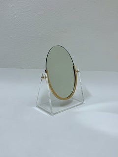 Brass and Lucite Vanity Mirror by Charles Hollis Jones