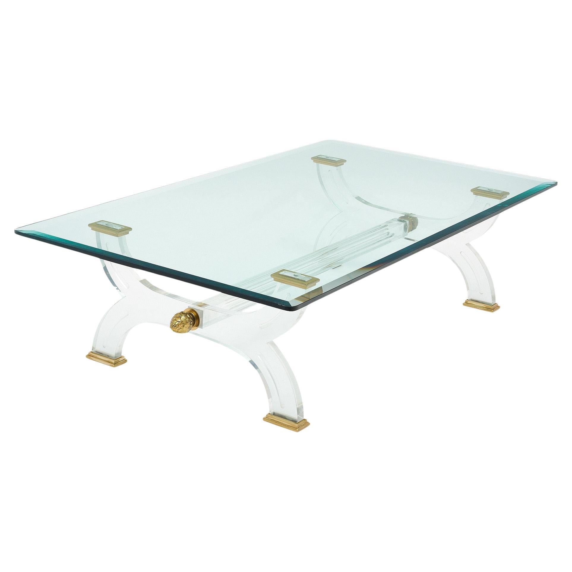 Vintage and Unusual, Heavy Duty Tubular Lucite Coffee Table For Sale at