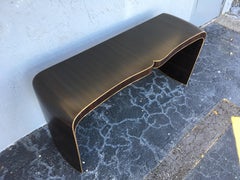 Brass and Macassar Waterfall Console Table