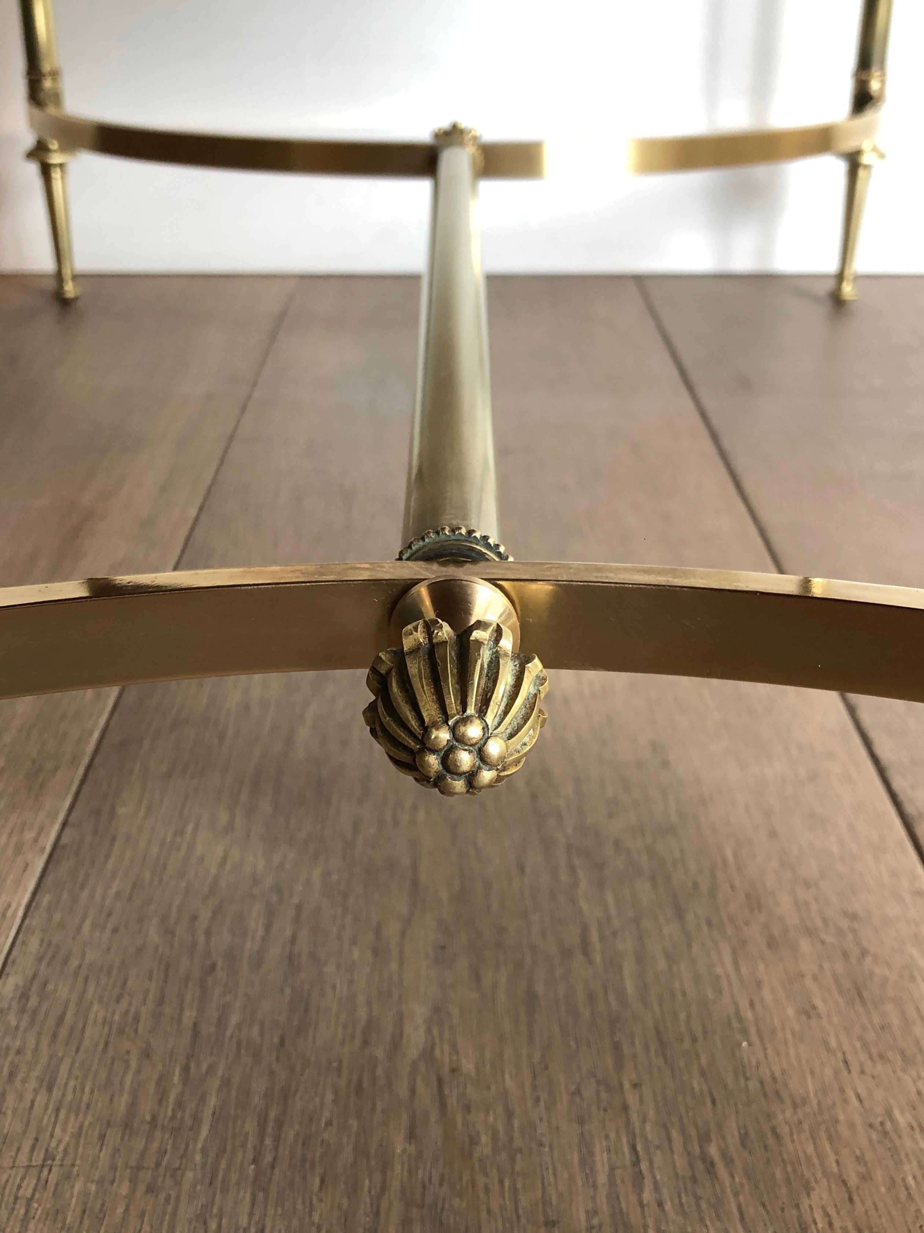 Brass and Mahogany Coffee Table by Maison Jansen, circa 1940 8