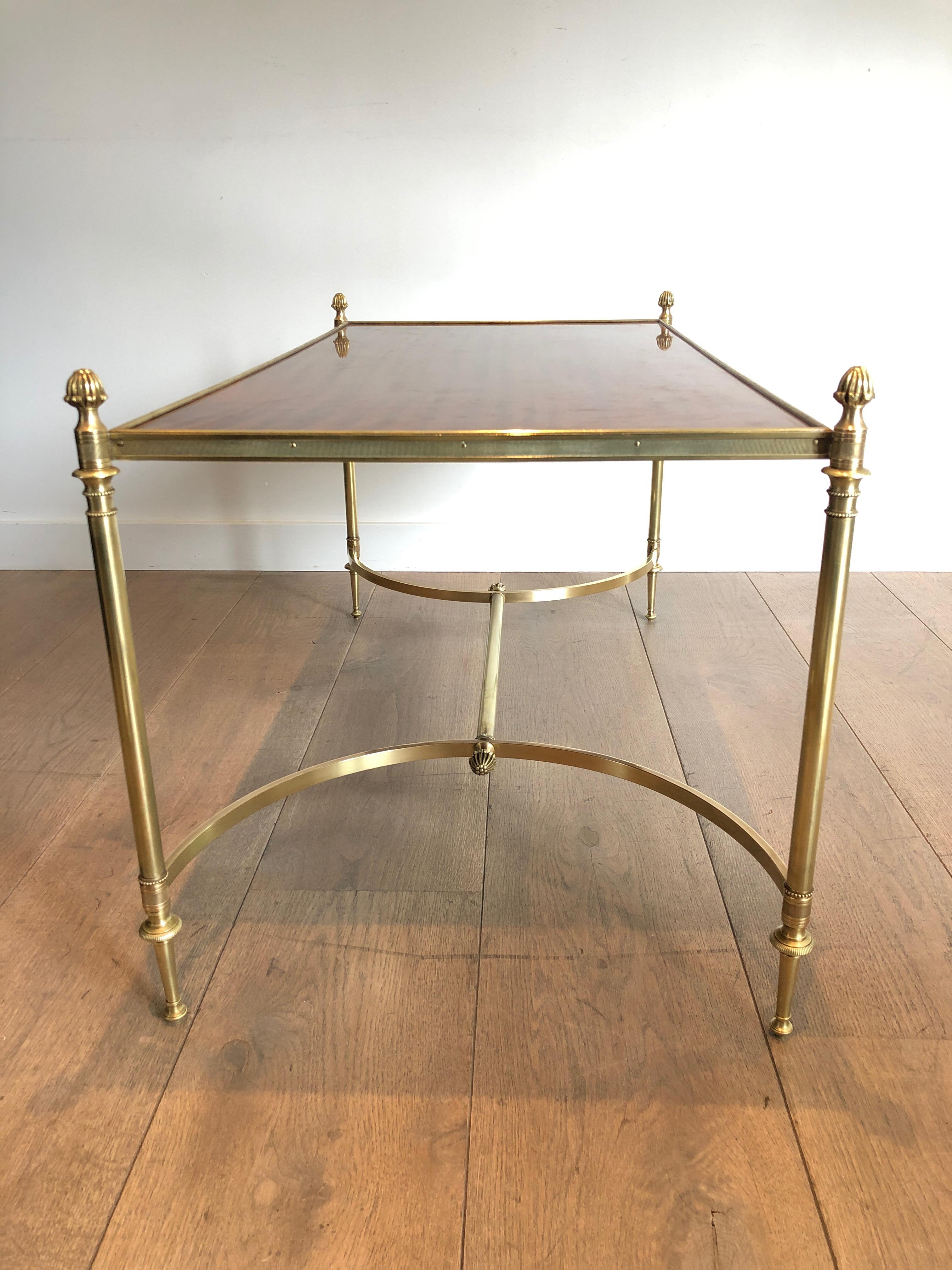 Brass and Mahogany Coffee Table by Maison Jansen, circa 1940 13