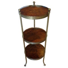 Brass and Mahogany Étagère