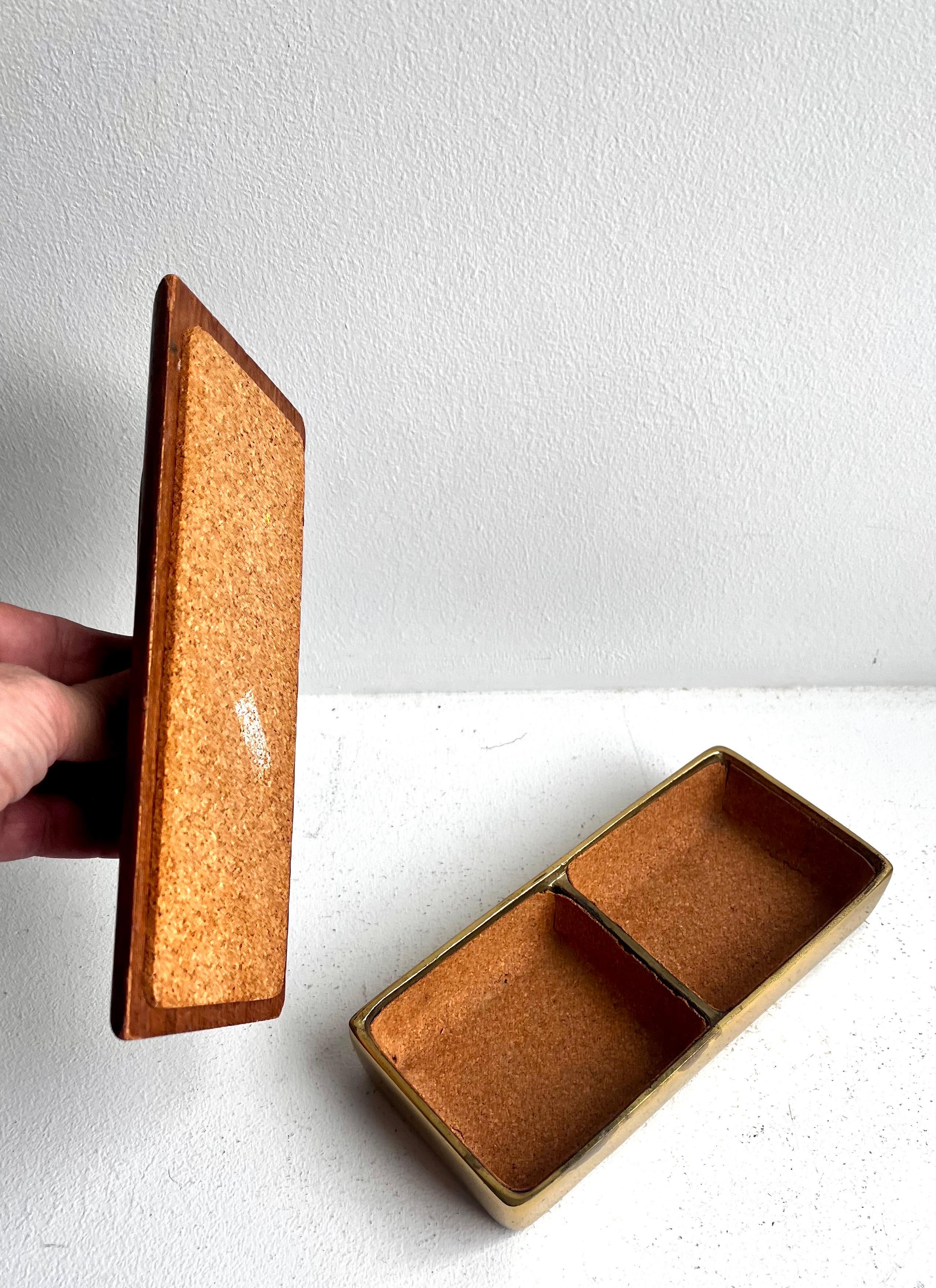 Boîte à bijoux en laiton et acajou par Ben Seibel pour Jenfred Ware, années 1960 en vente 5