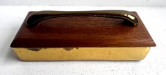 Brass and Mahogany Jewelry Box by Ben Seibel for Jenfred-Ware, 1960's