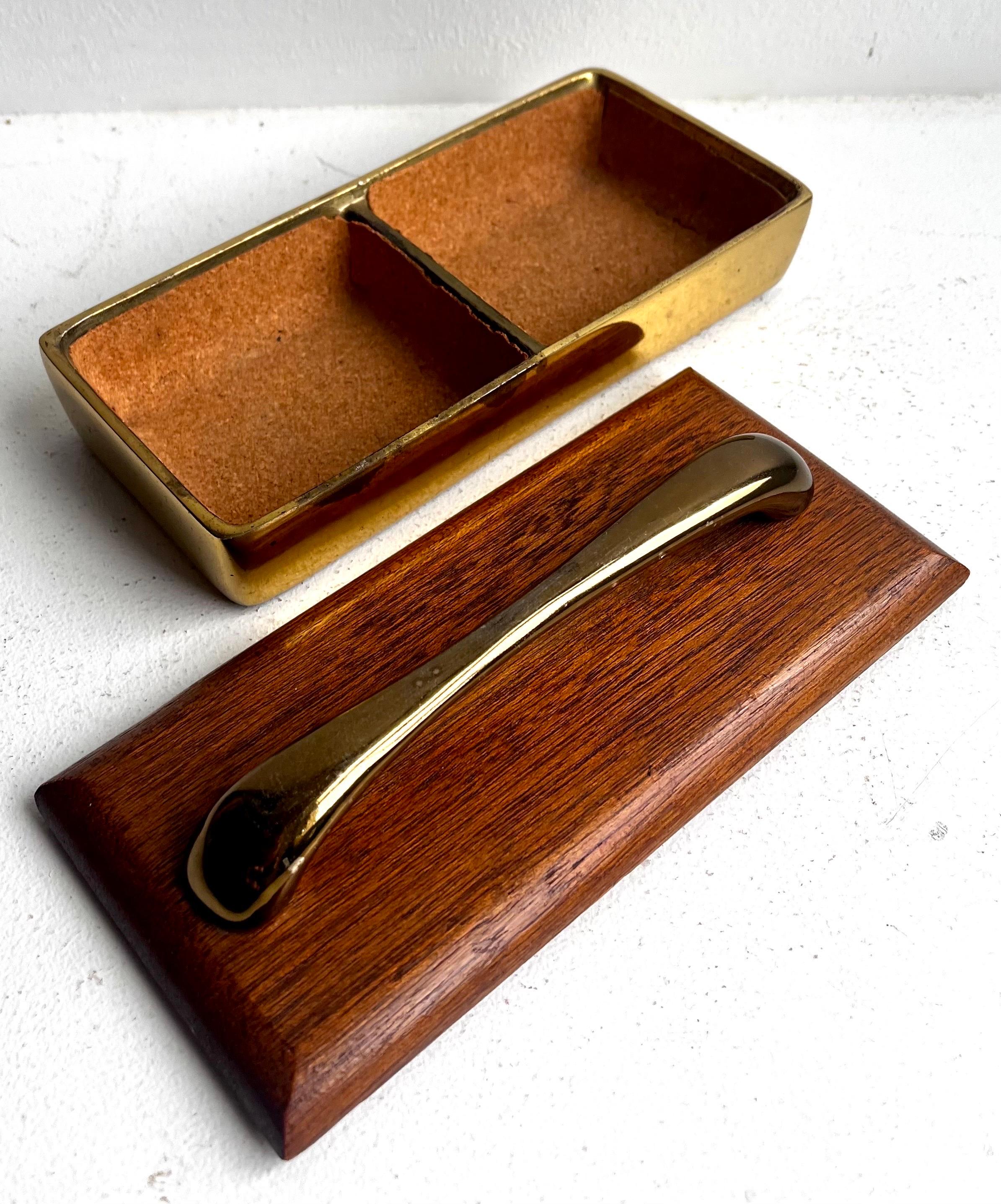 Boîte à bijoux en laiton et acajou par Ben Seibel pour Jenfred Ware, années 1960 Bon état - En vente à Philadelphia, PA