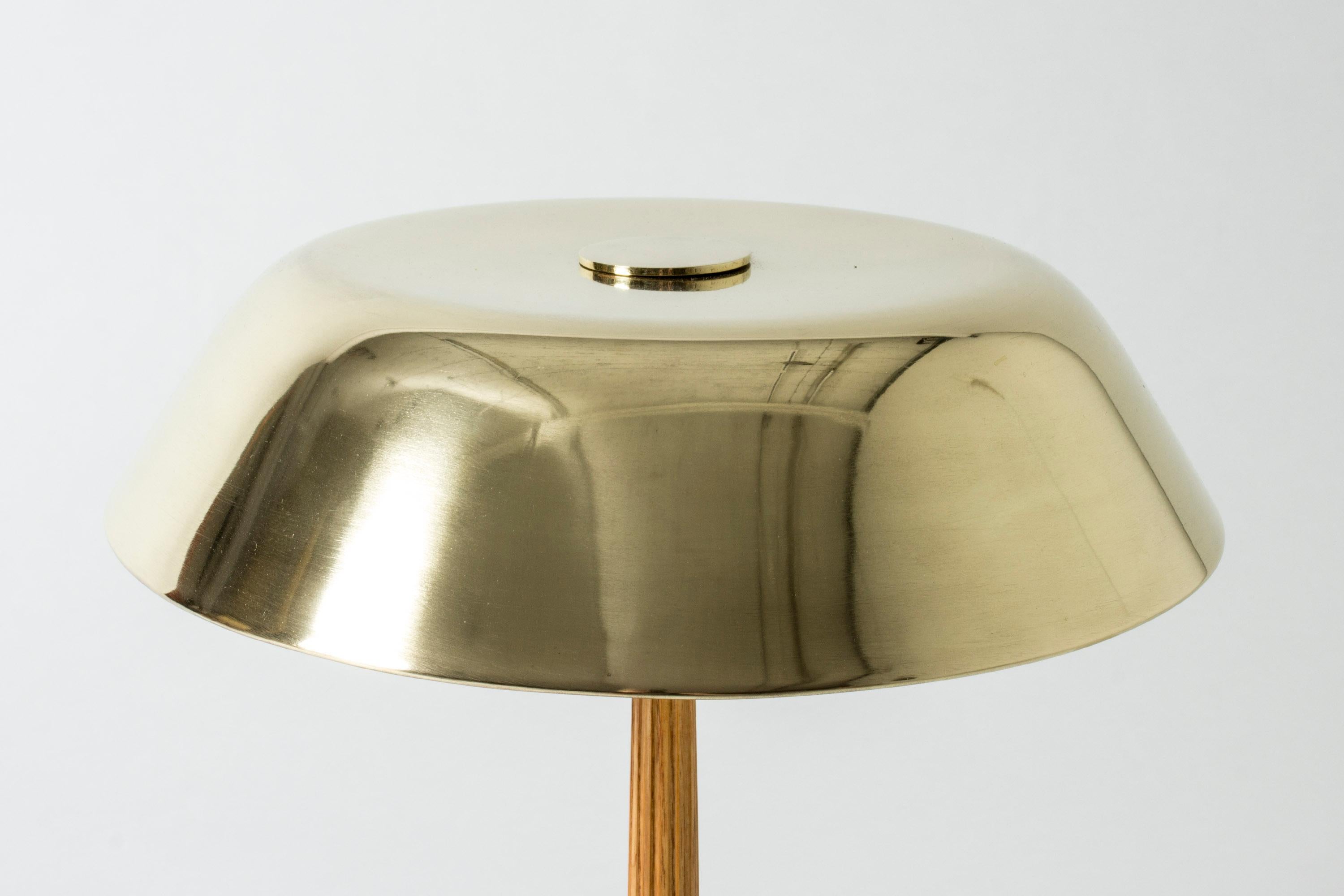 Scandinavian Modern Brass and Mahogany Table Lamp from Böhlmarks, Sweden, 1940s