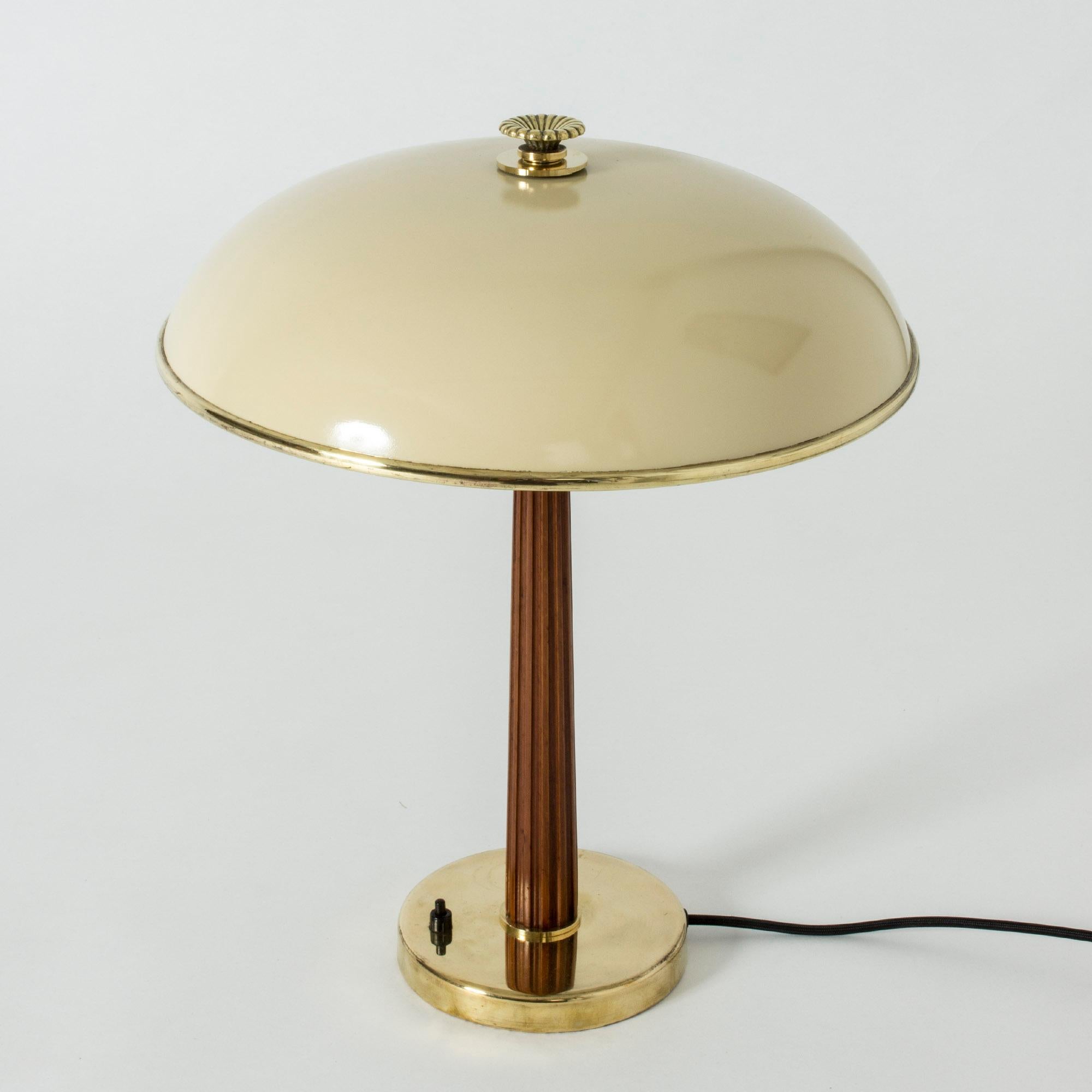 Scandinavian Modern Brass and Mahogany Table Lamps from Böhlmarks