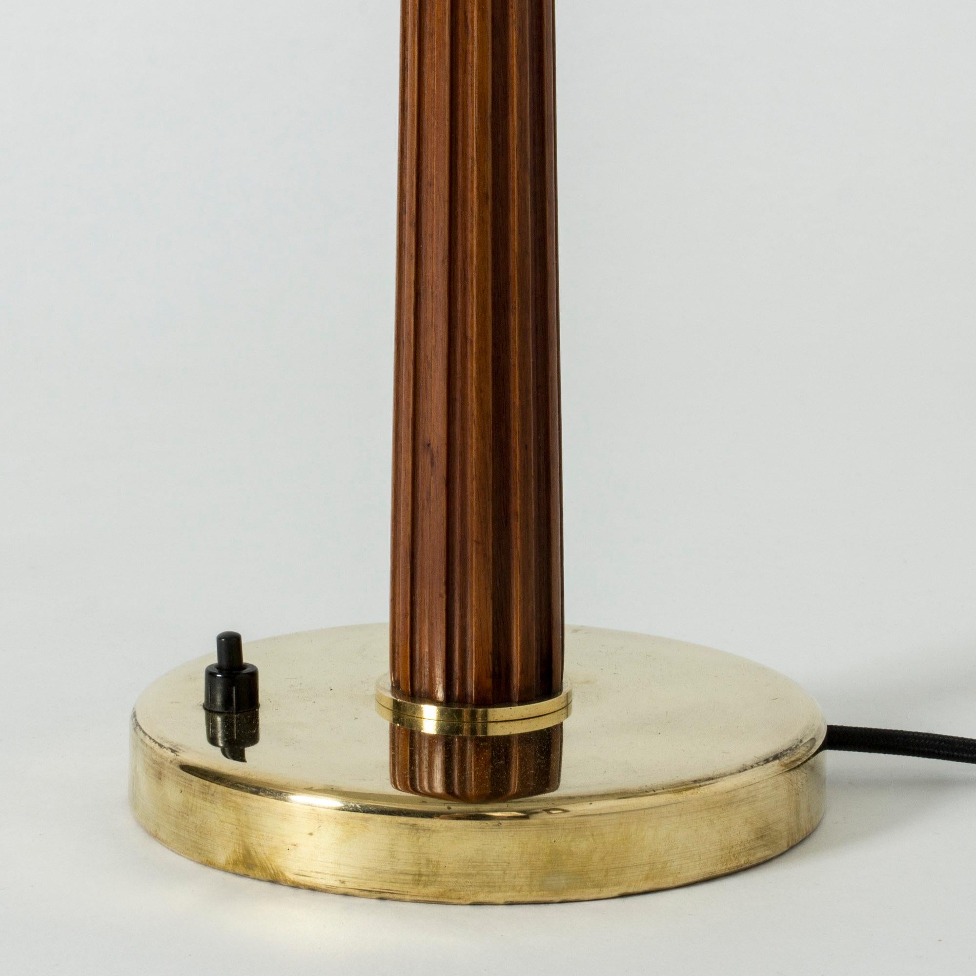 Brass and Mahogany Table Lamps from Böhlmarks 1