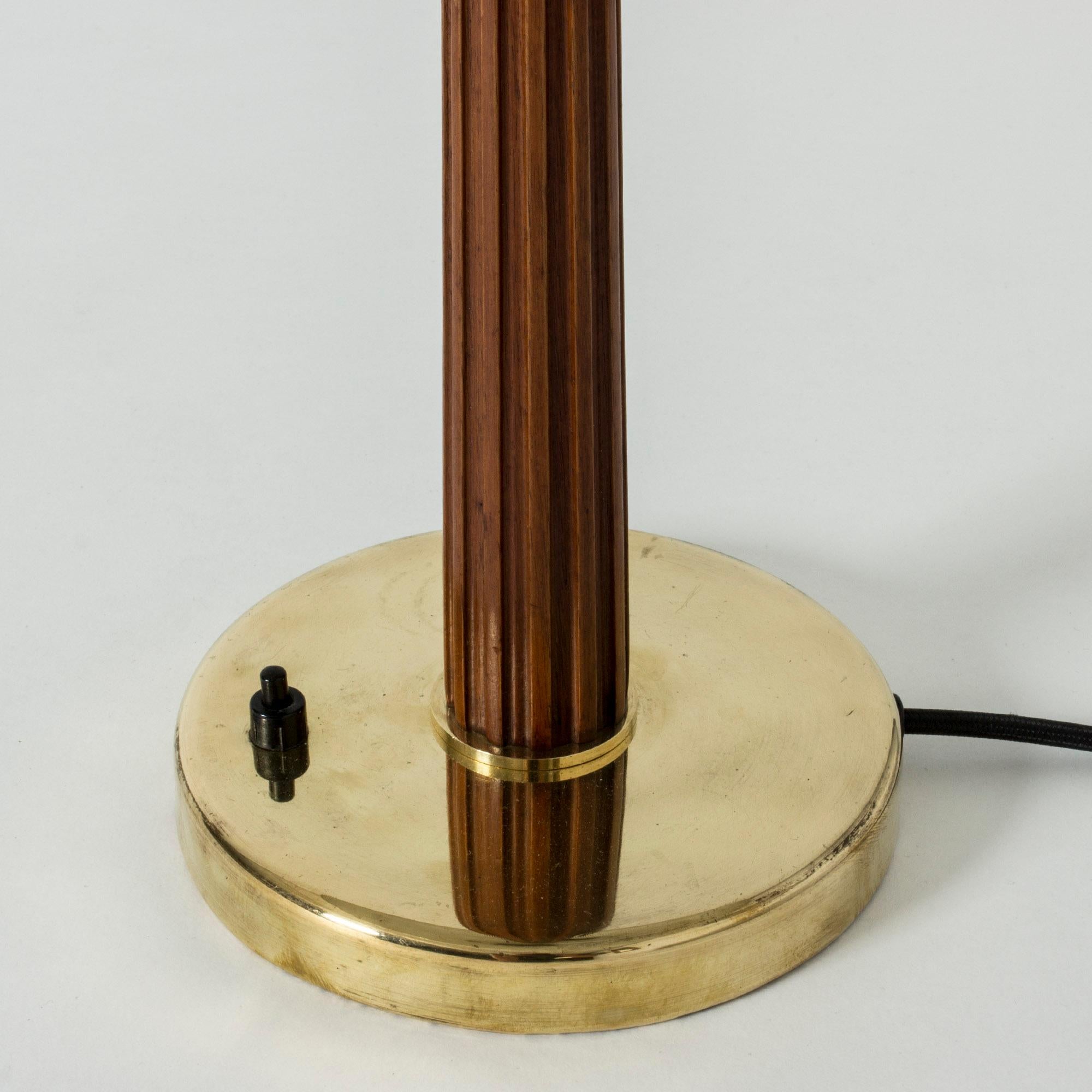Brass and Mahogany Table Lamps from Böhlmarks 2