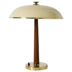 Brass and Mahogany Table Lamps from Böhlmarks