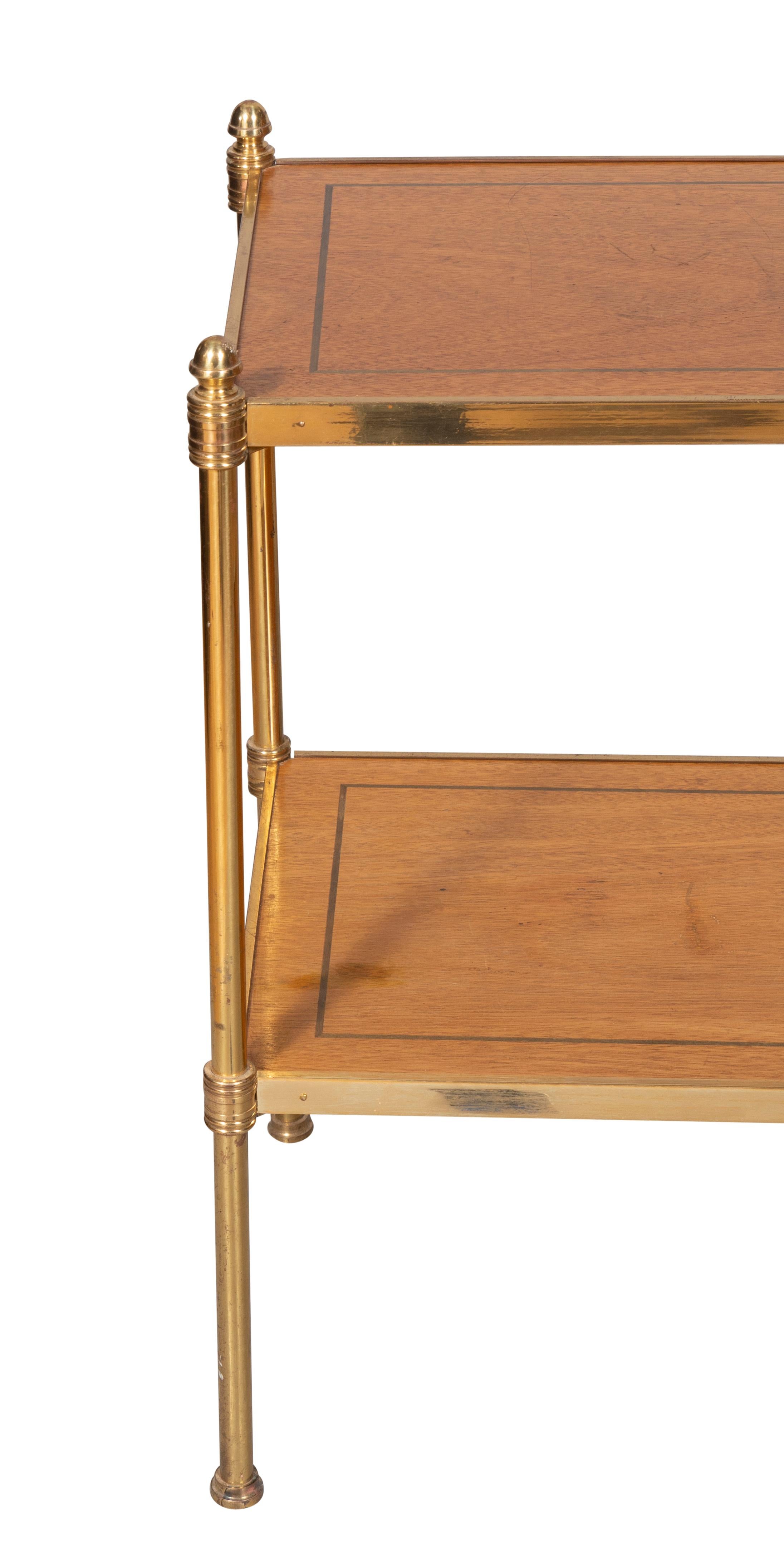 Brass and Mahogany Two Tier Table 4