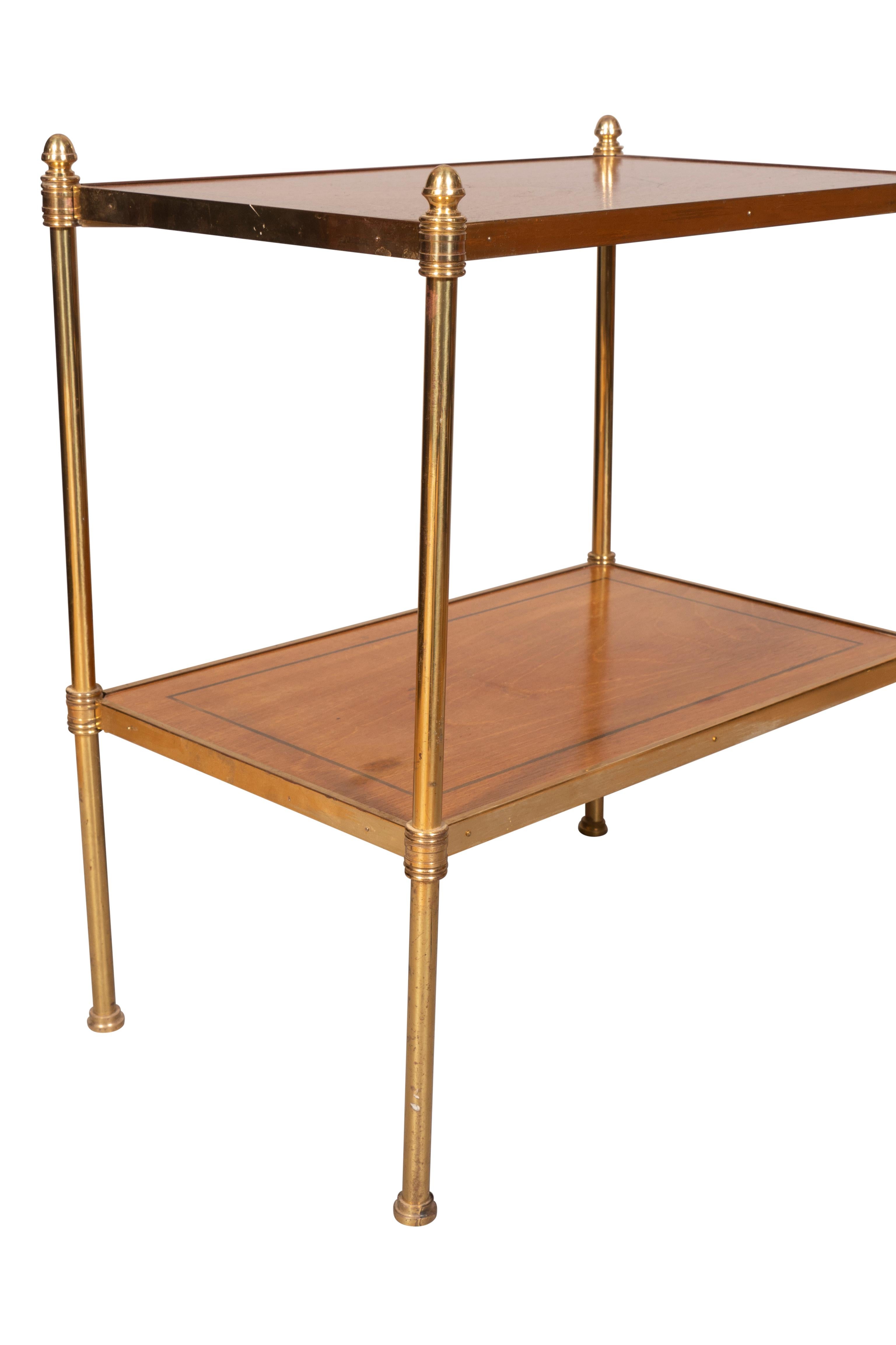 Brass and Mahogany Two Tier Table 5