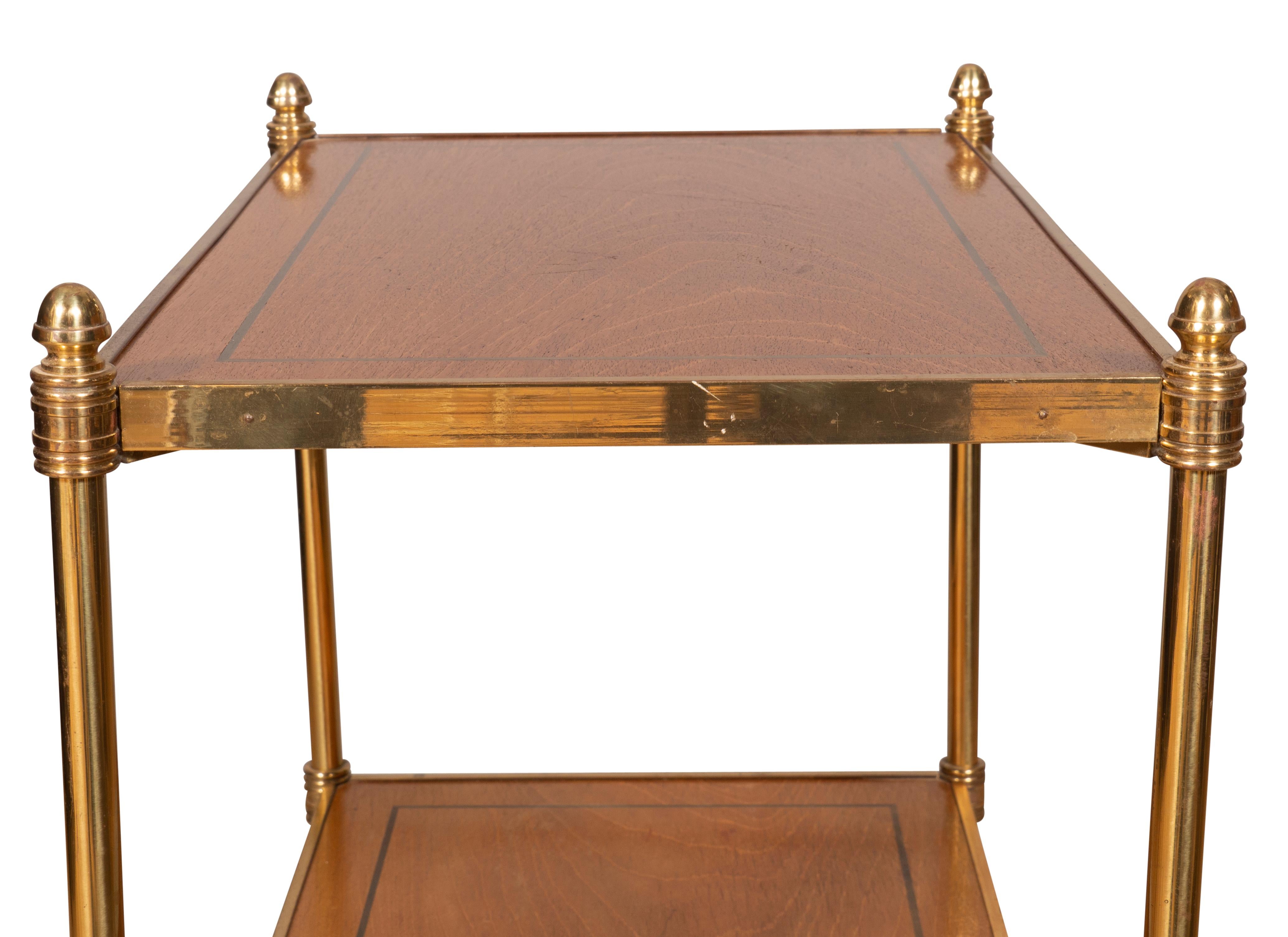 Brass and Mahogany Two Tier Table 6