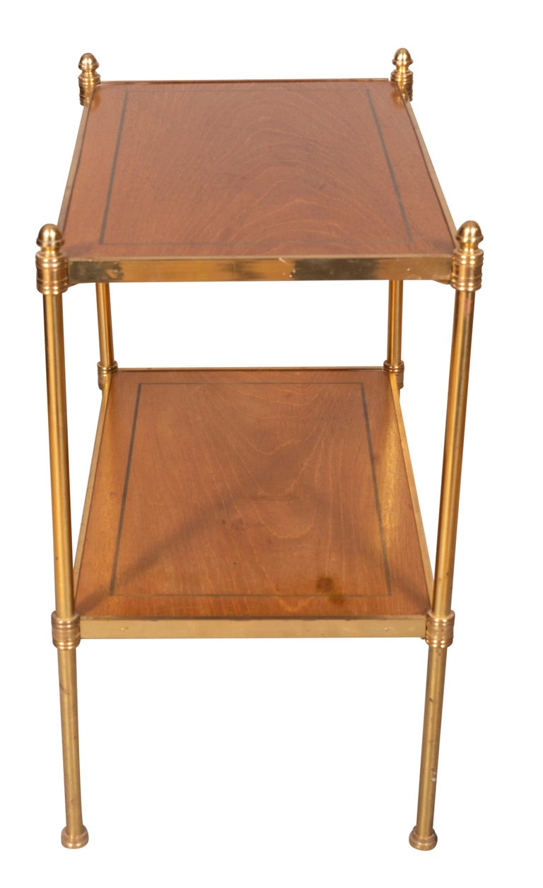 Brass and Mahogany Two Tier Table For Sale at 1stDibs