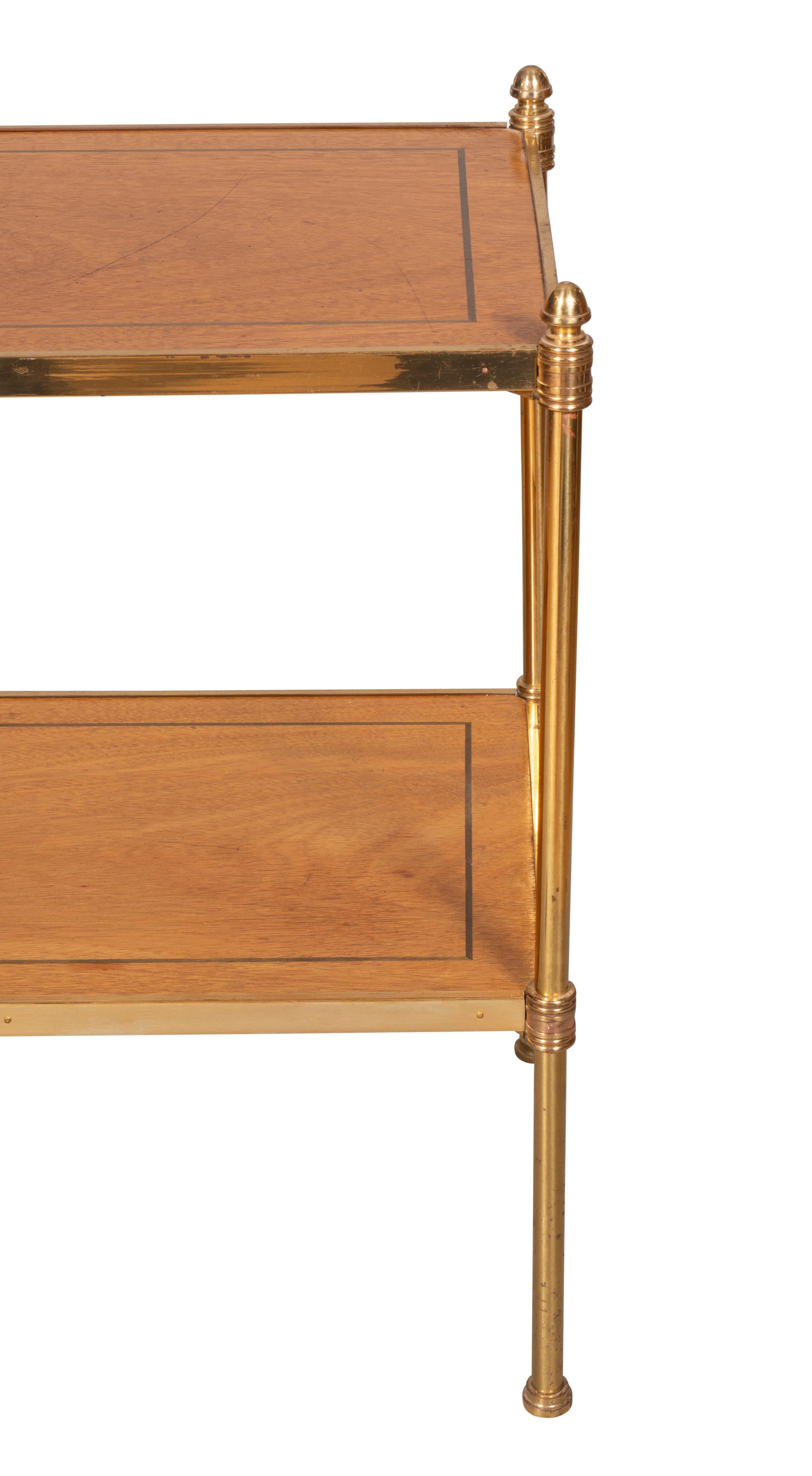 Brass and Mahogany Two Tier Table 3