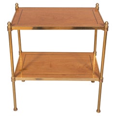 Brass and Mahogany Two Tier Table