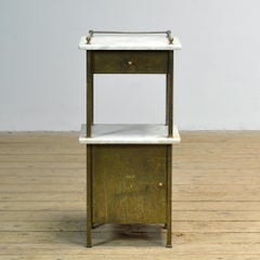 brass and marble bedside table, circa 1900