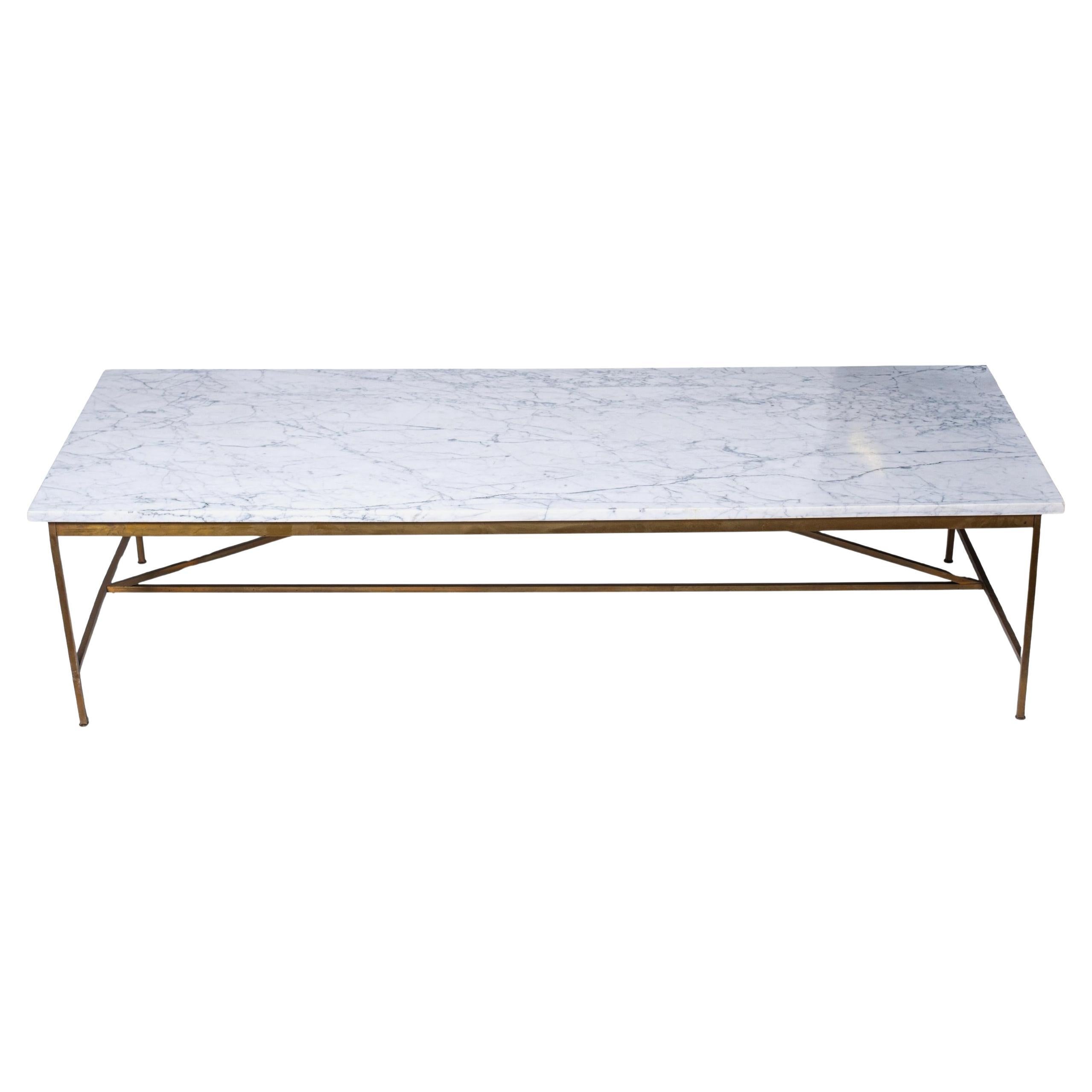 Brass and marble coffee table, by Paul McCobb, USA circa 1955 / 1960 For Sale
