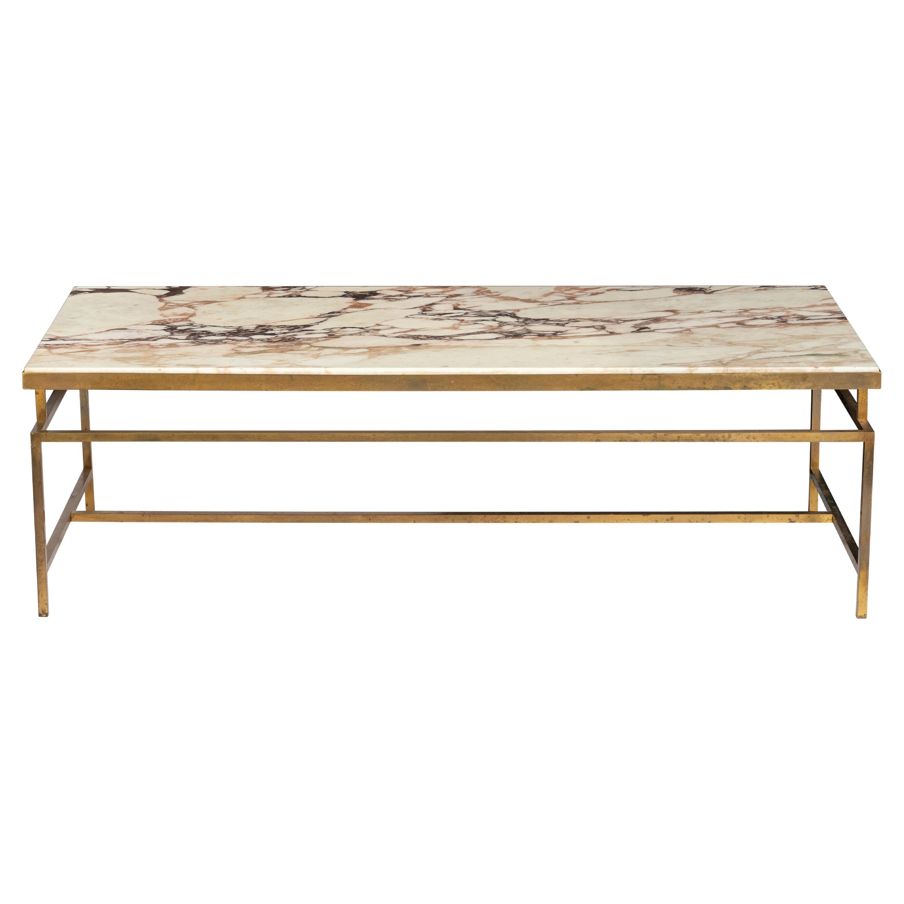 Brass and Marble Coffee Table, Italy circa 1950