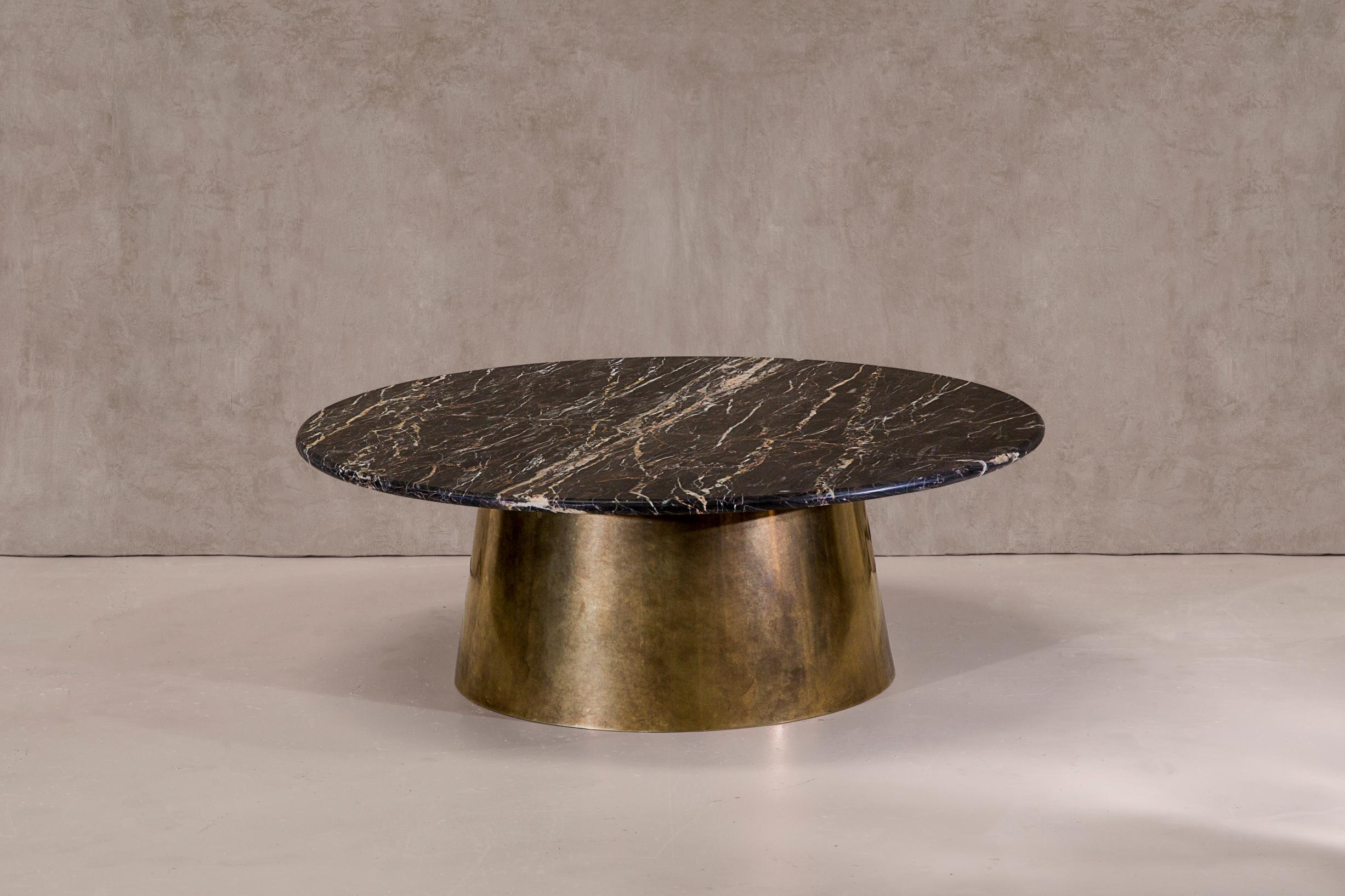 Brass and Marble Coffee Table Signed by Novocastrian 1