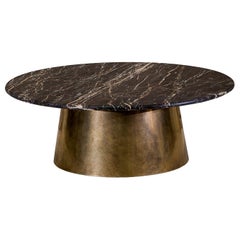 Brass and Marble Coffee Table Signed by Novocastrian