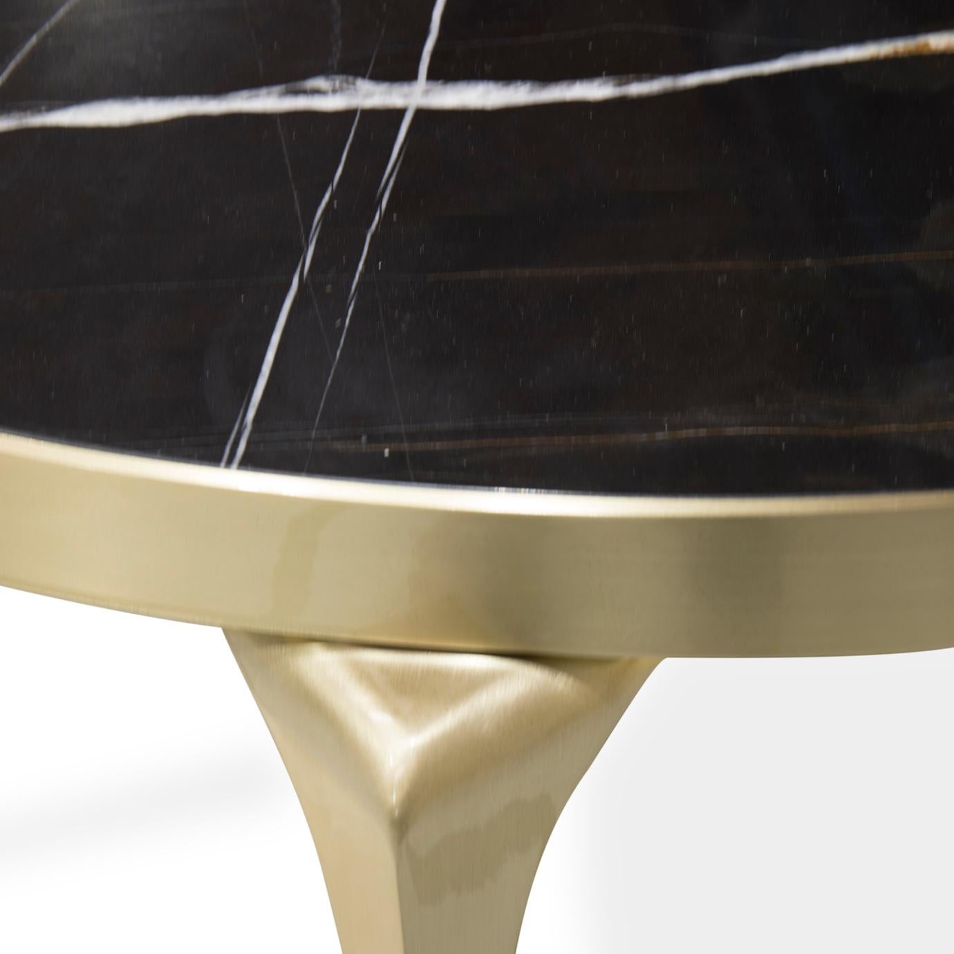 European Brass and Marble Coffee Table 