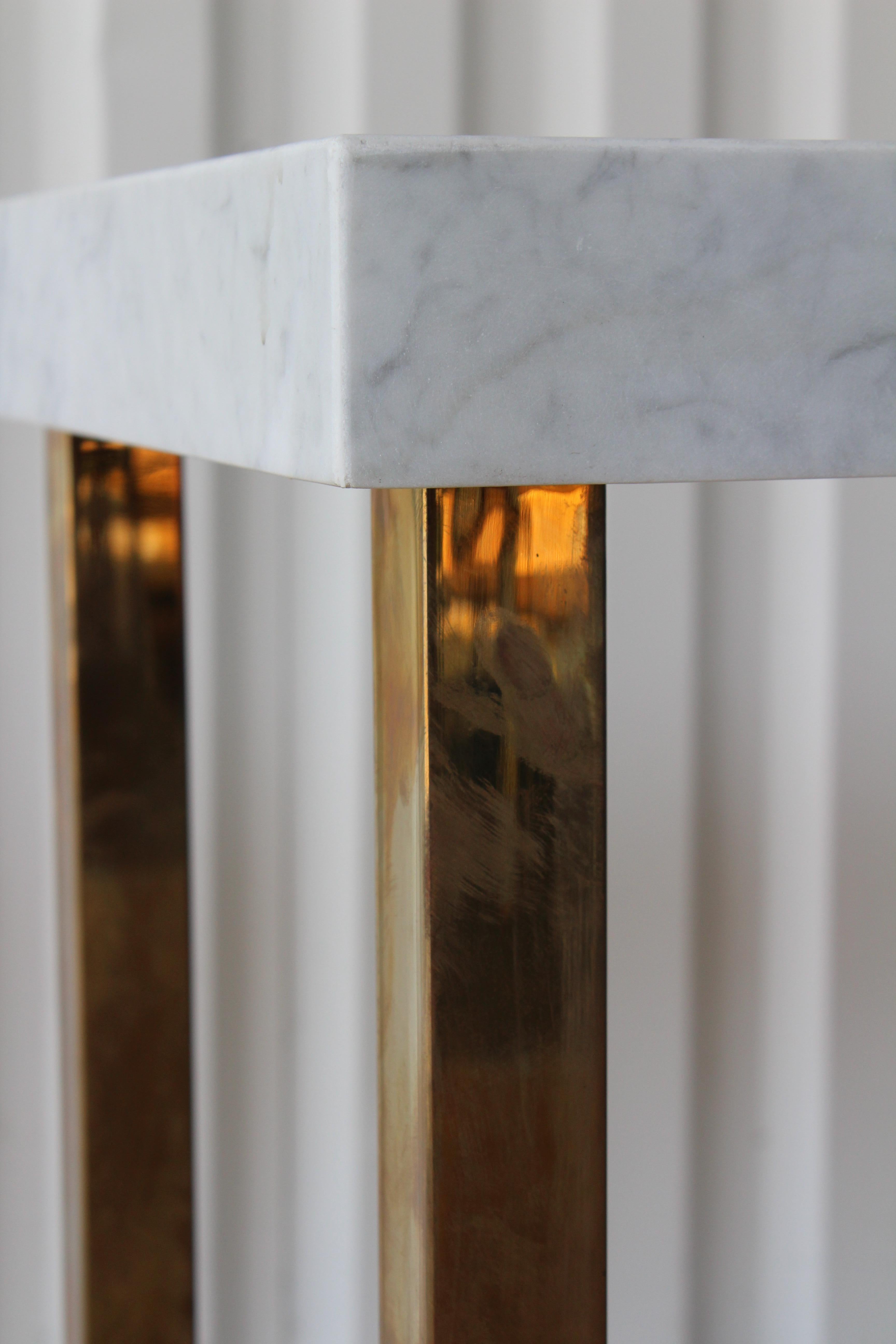 Late 20th Century Brass and Marble Console Table, 1970s