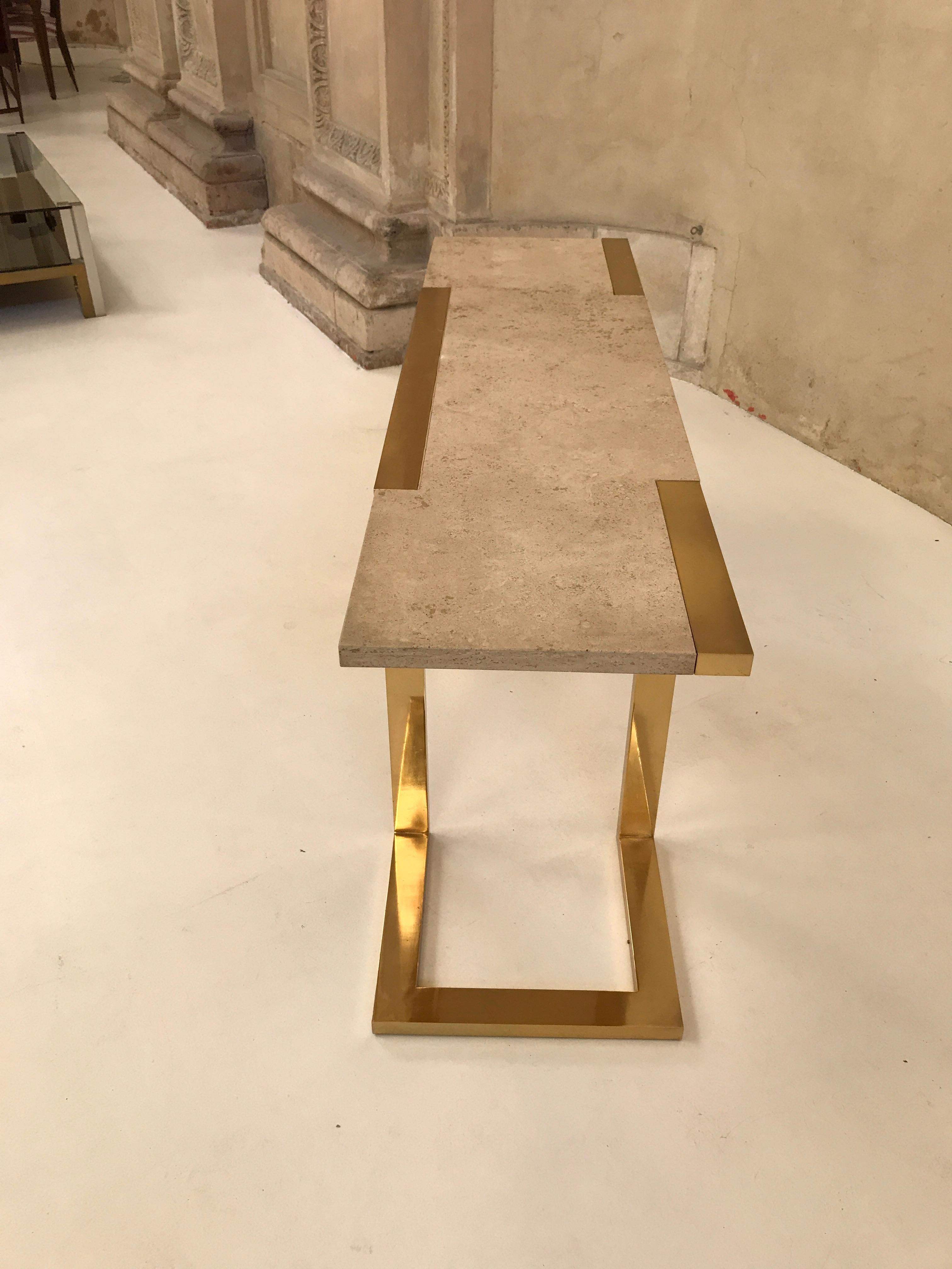 Brass and Marble Console by Cittone Oggi 5