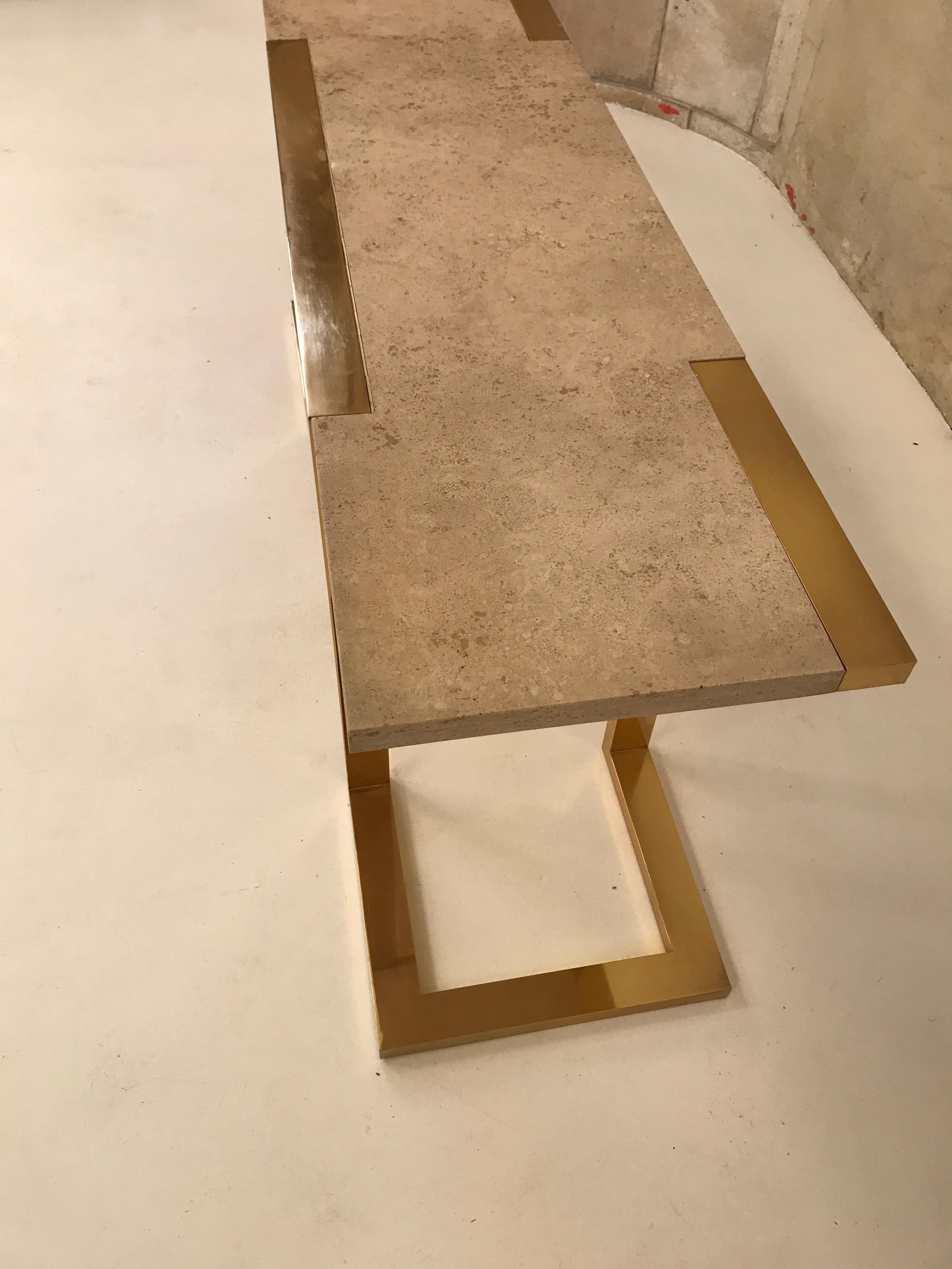 Brass and Marble Console by Cittone Oggi 2