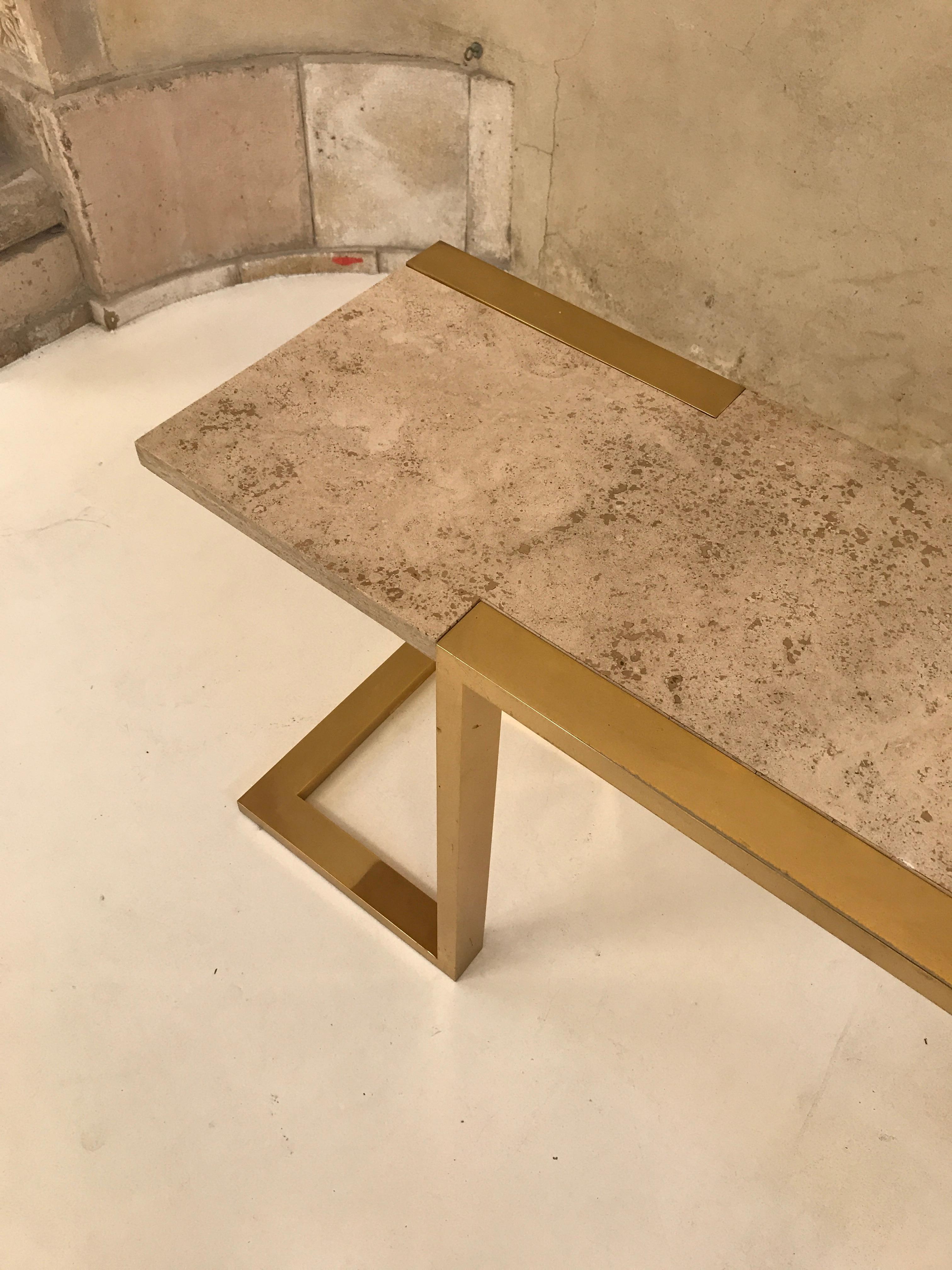 Brass and Marble Console by Cittone Oggi 4
