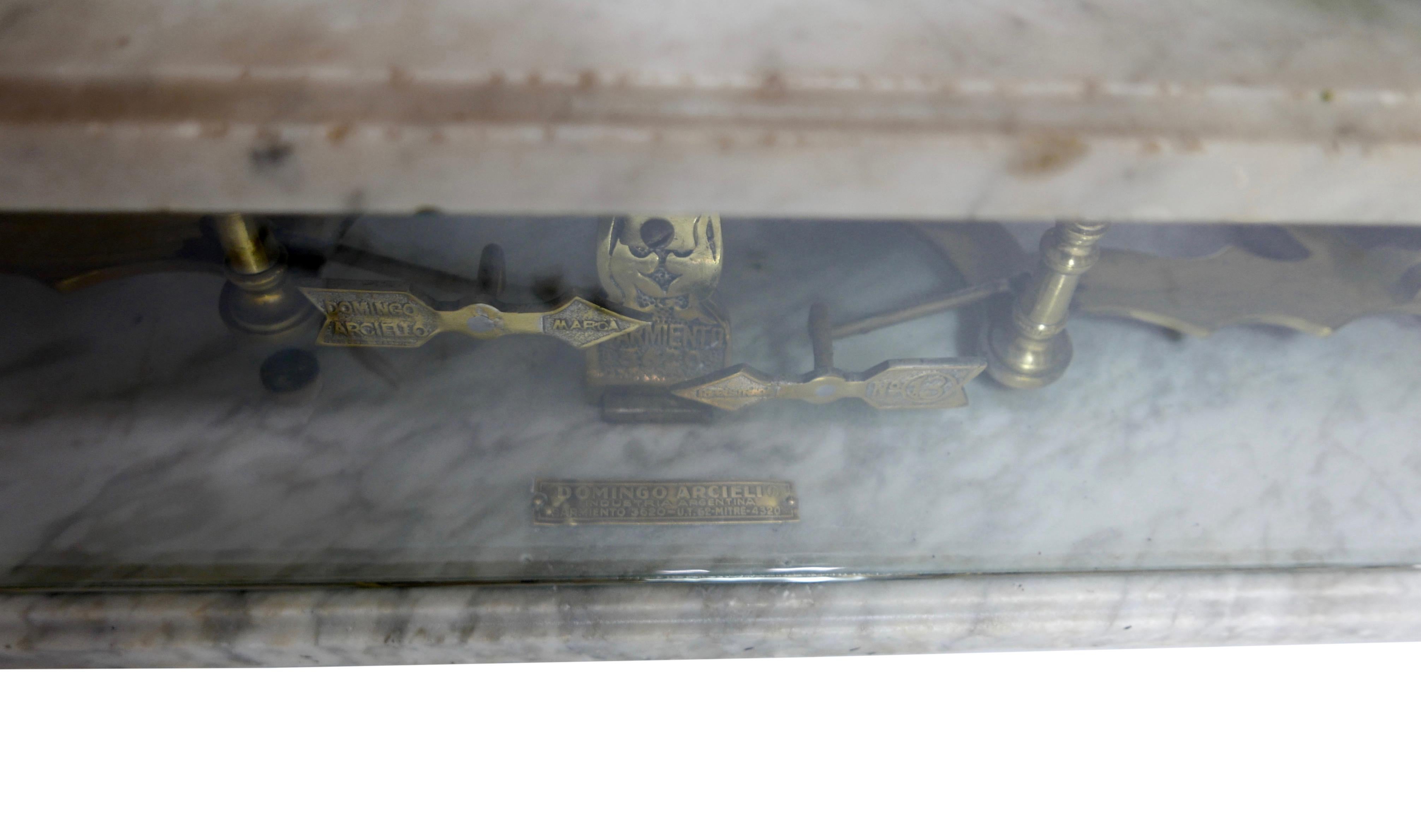 Brass and Marble Culinary Balance Scale with Nickel Silver Weigh Pans 5