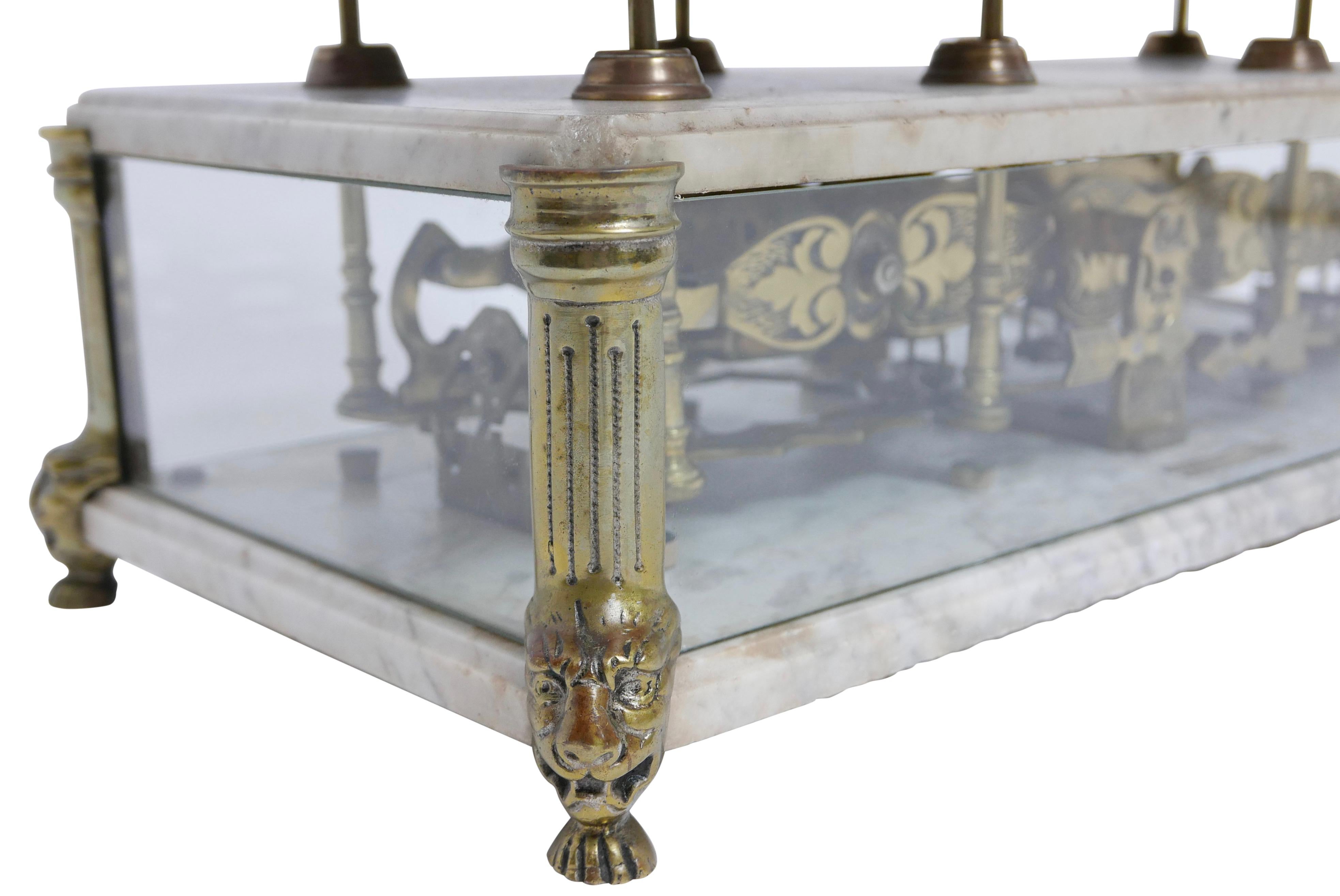 Brass and Marble Culinary Balance Scale with Nickel Silver Weigh Pans 2