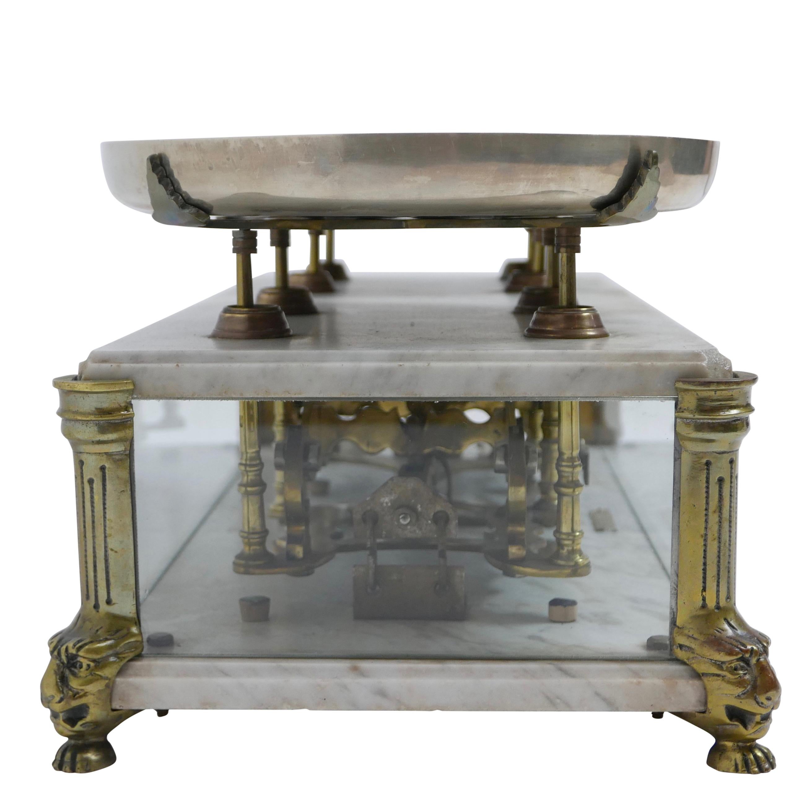 Brass and Marble Culinary Balance Scale with Nickel Silver Weigh Pans 3