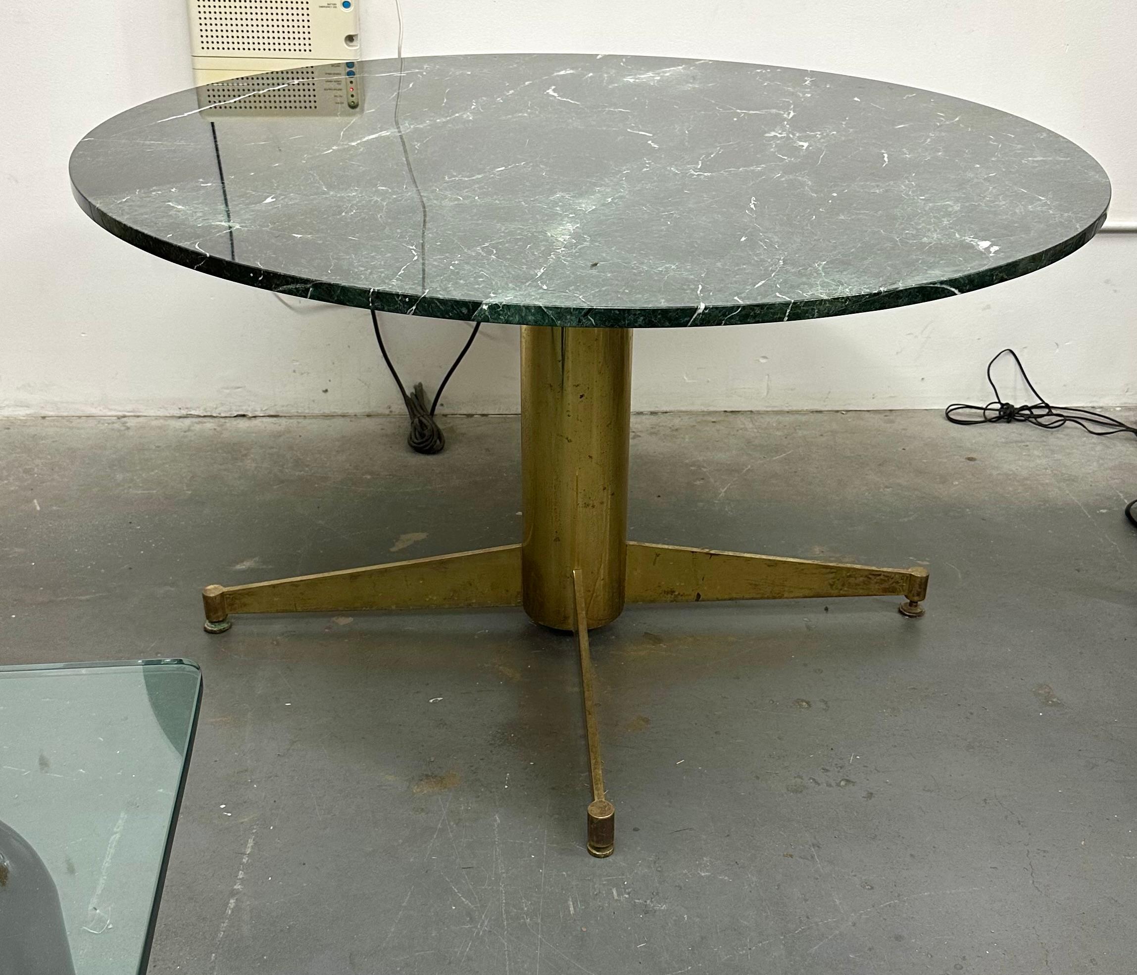 Mid-Century Modern Brass and Marble Dining Table by Ignazio Gardella For Sale