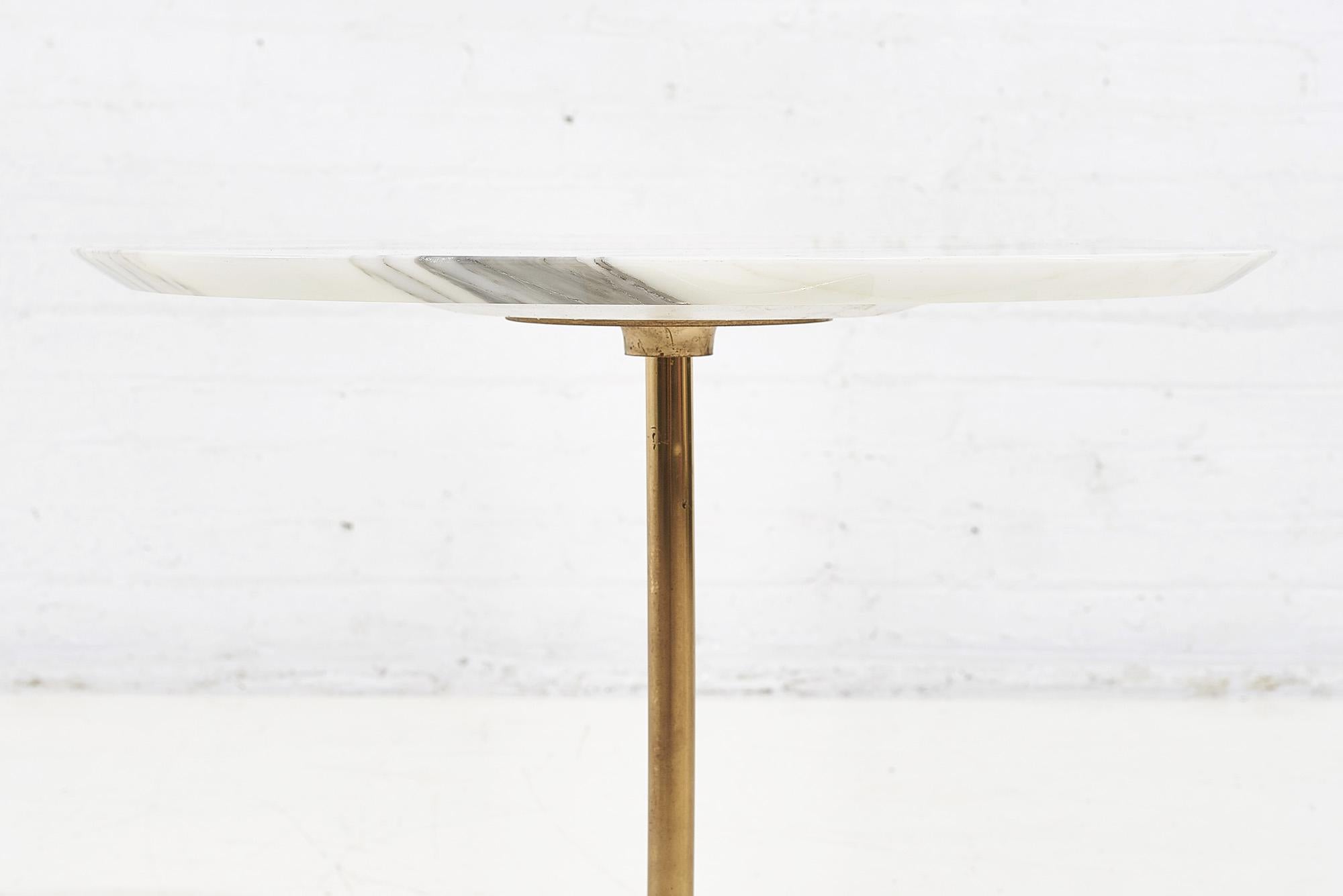 Brass and Marble Drink Table, 1960 In Good Condition In Chicago, IL