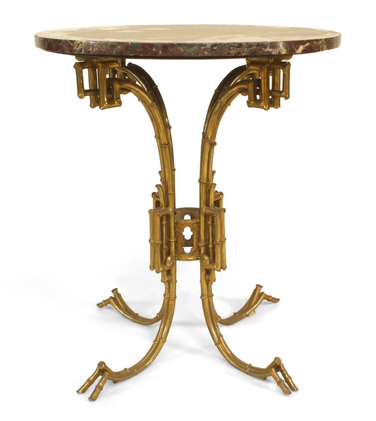 English Regency Brass and Marble End Table In Good Condition For Sale In New York, NY