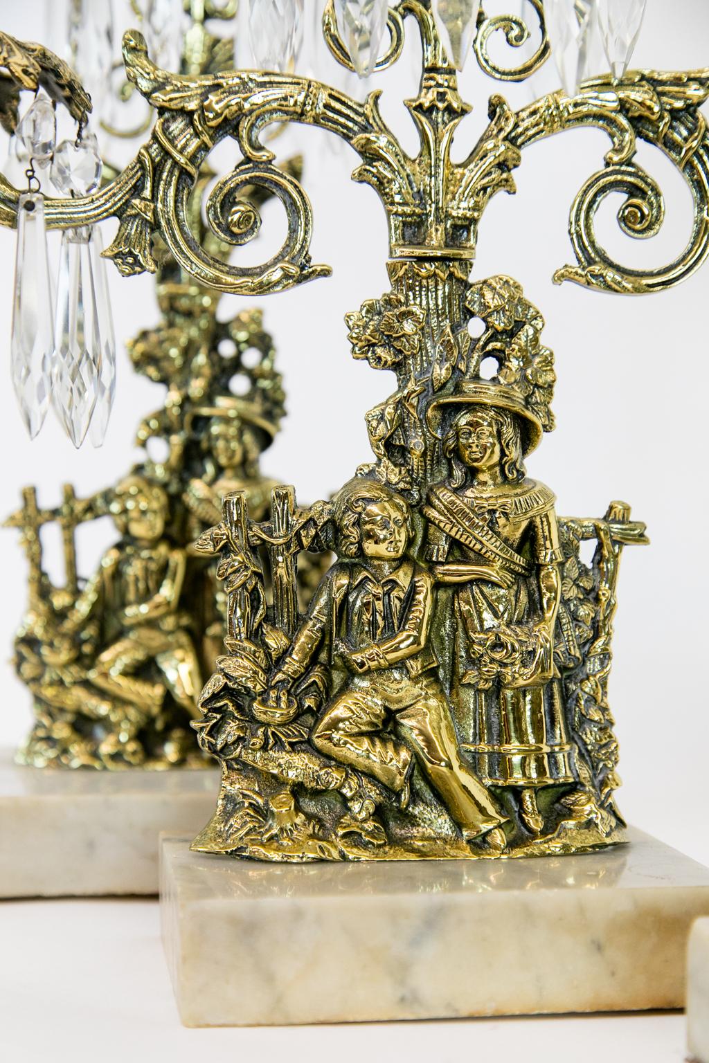 Brass and Marble Girondoles For Sale 9