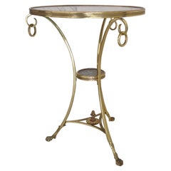 Brass and Marble Gueridon Table