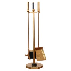 Ensemble d'outils de cheminée Hollywood Regency des années 1970