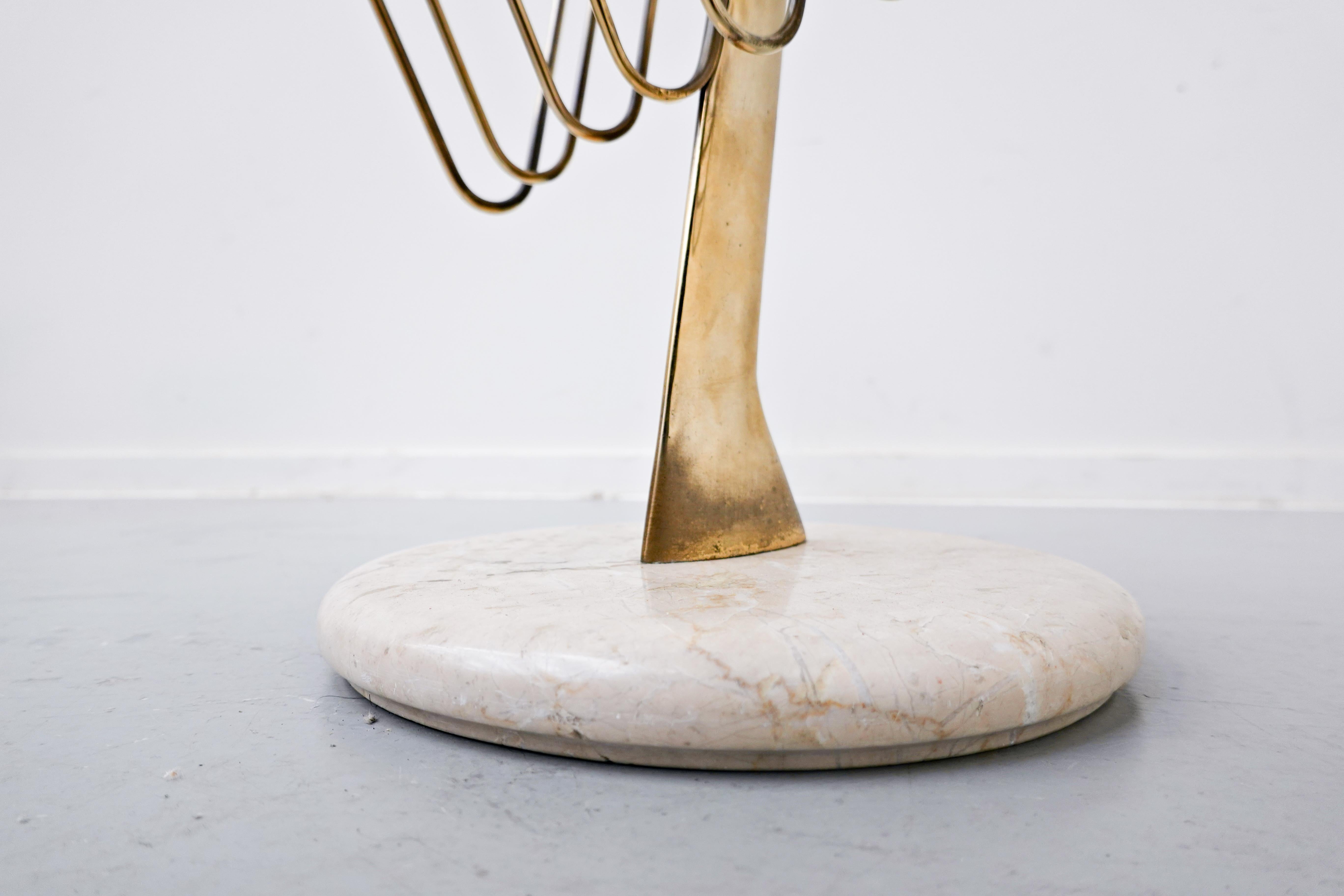 Brass and Marble Italian Side Table, 1950s 3