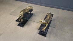 Brass and marble jaguar coffee table, 1970s