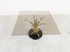 Brass and marble pineapple coffee table, 1970s