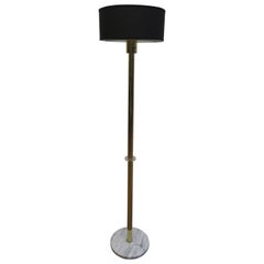 Brass and Marble Pole Floor Lamp 