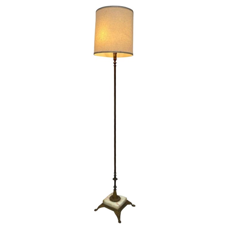 Brass and Marble Regency Floor Lamp with Shade , Circa 1930 For Sale at ...