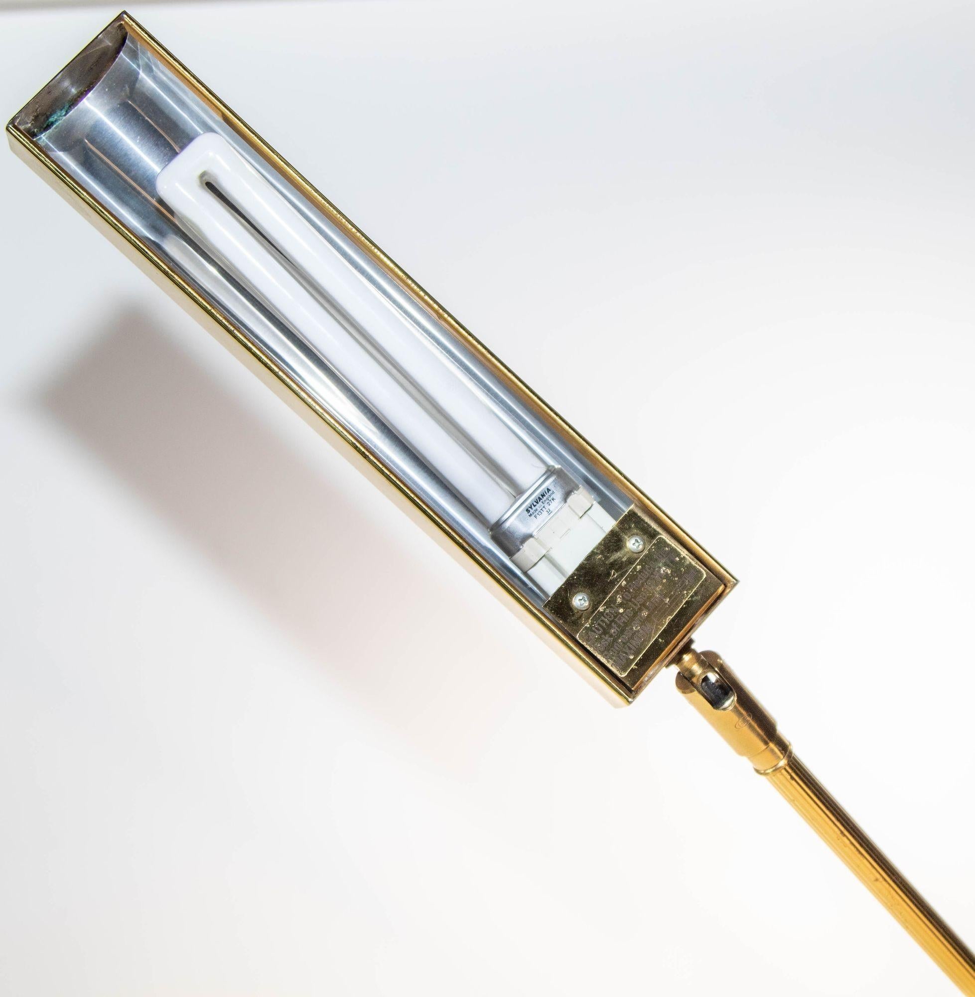 Brass and Marble Rotating Table Lamp 1980s 7