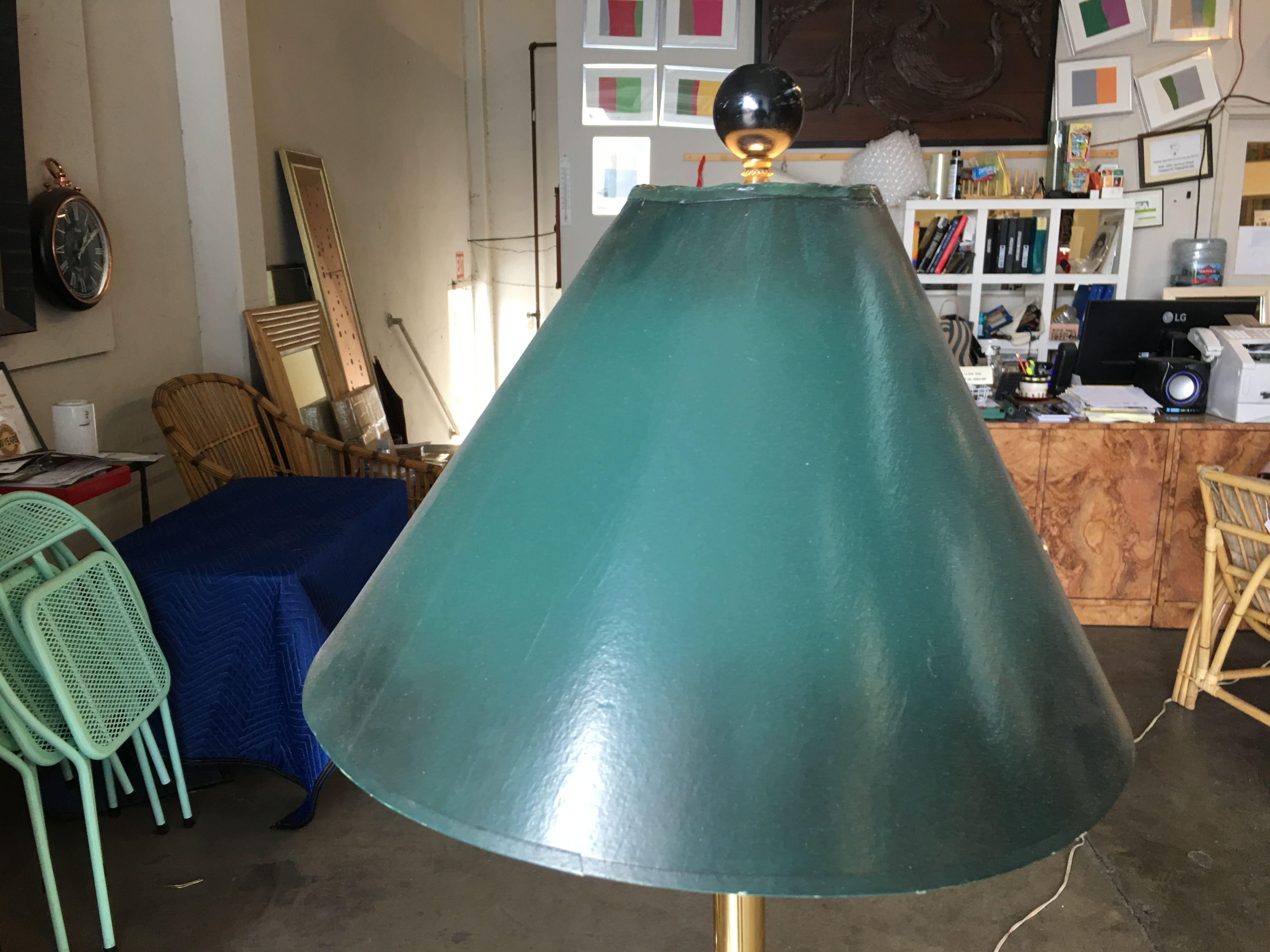 Brass and Marble Sculptural Dolphin Table Lamp, Pair In Excellent Condition In Van Nuys, CA