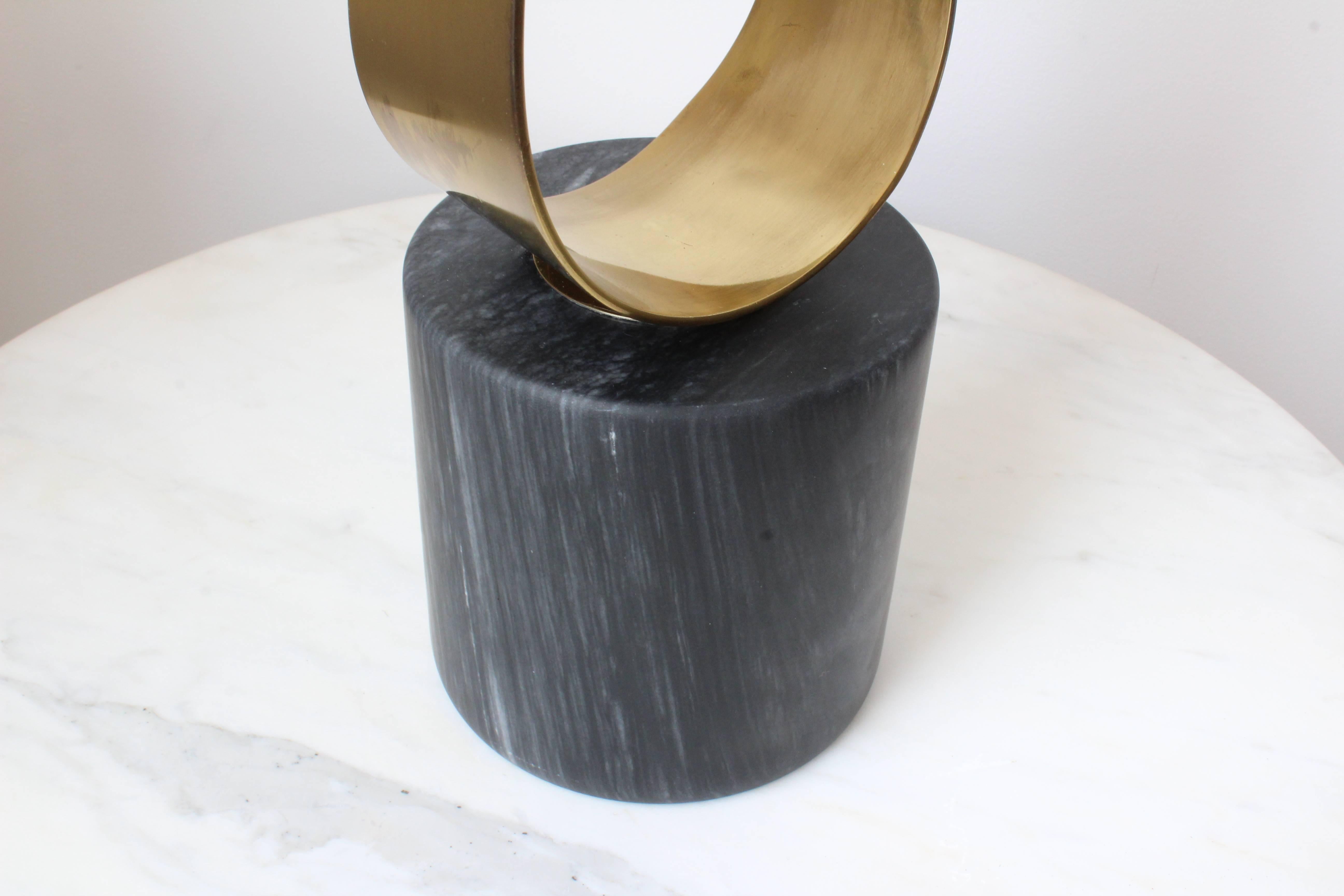 Brass and Marble Sculpture by Curtis Jere, 1970s In Excellent Condition In Los Angeles, CA