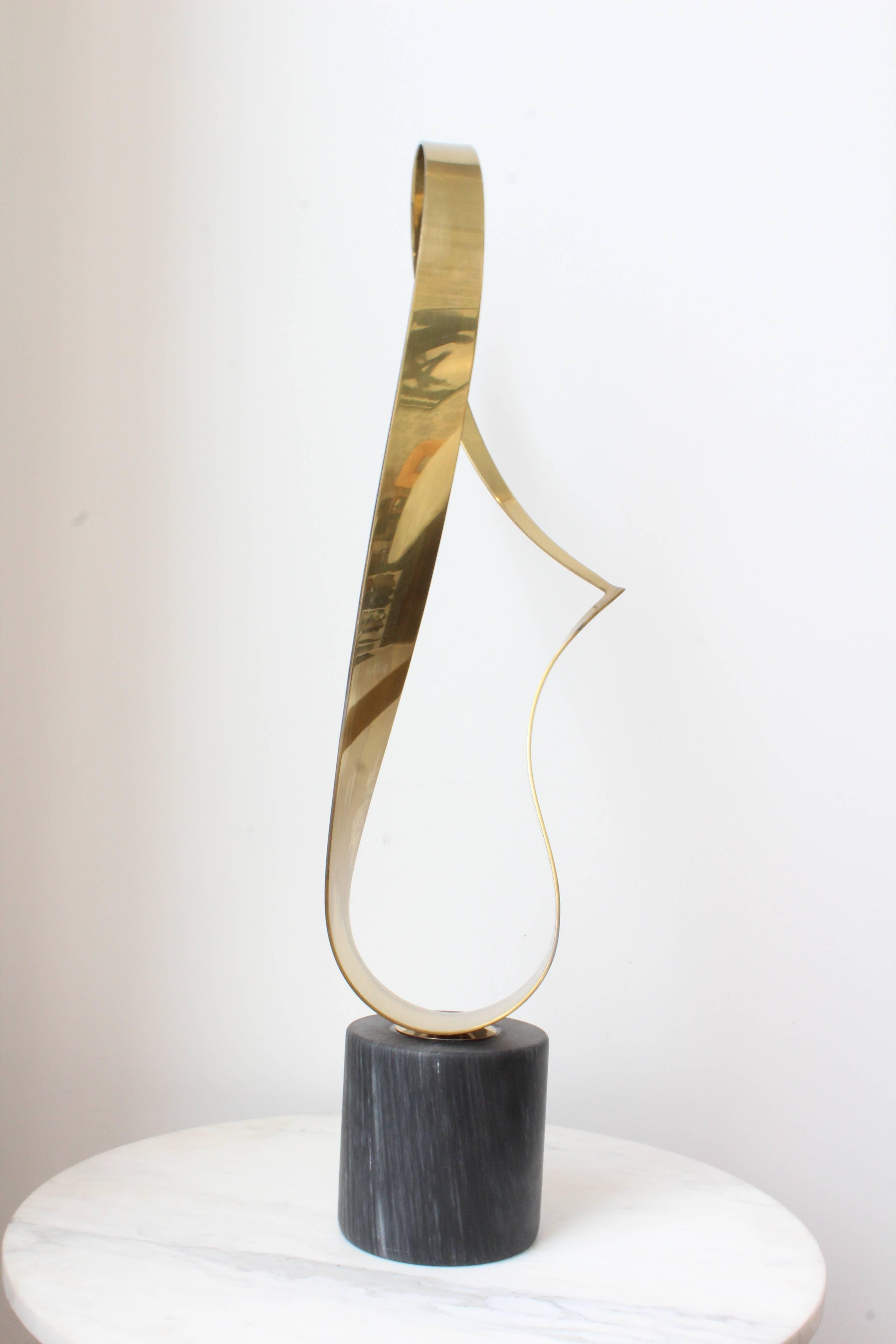 Brass and Marble Sculpture by Curtis Jere, 1970s 1