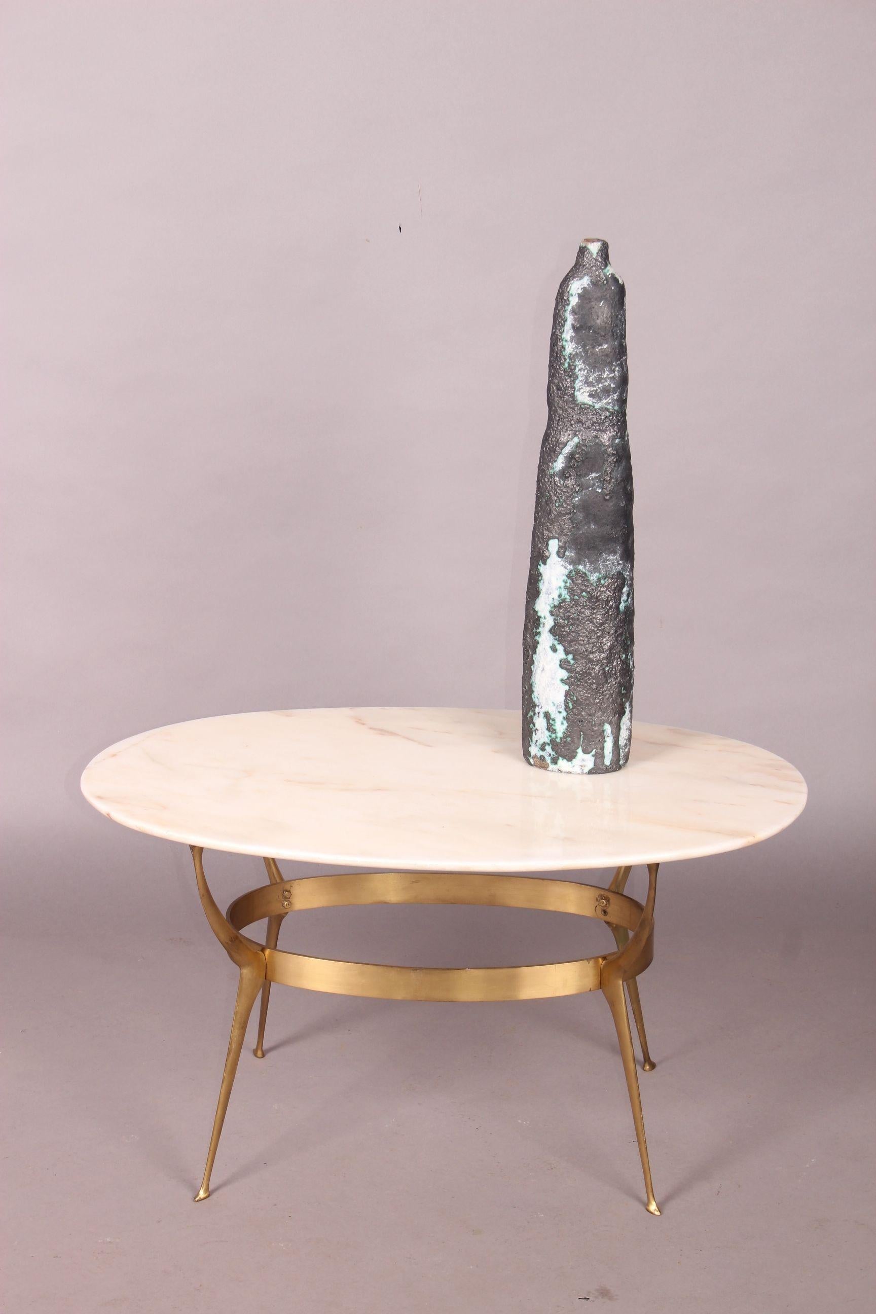 Cesare Lacca Brass and Marble Side Table For Sale 4