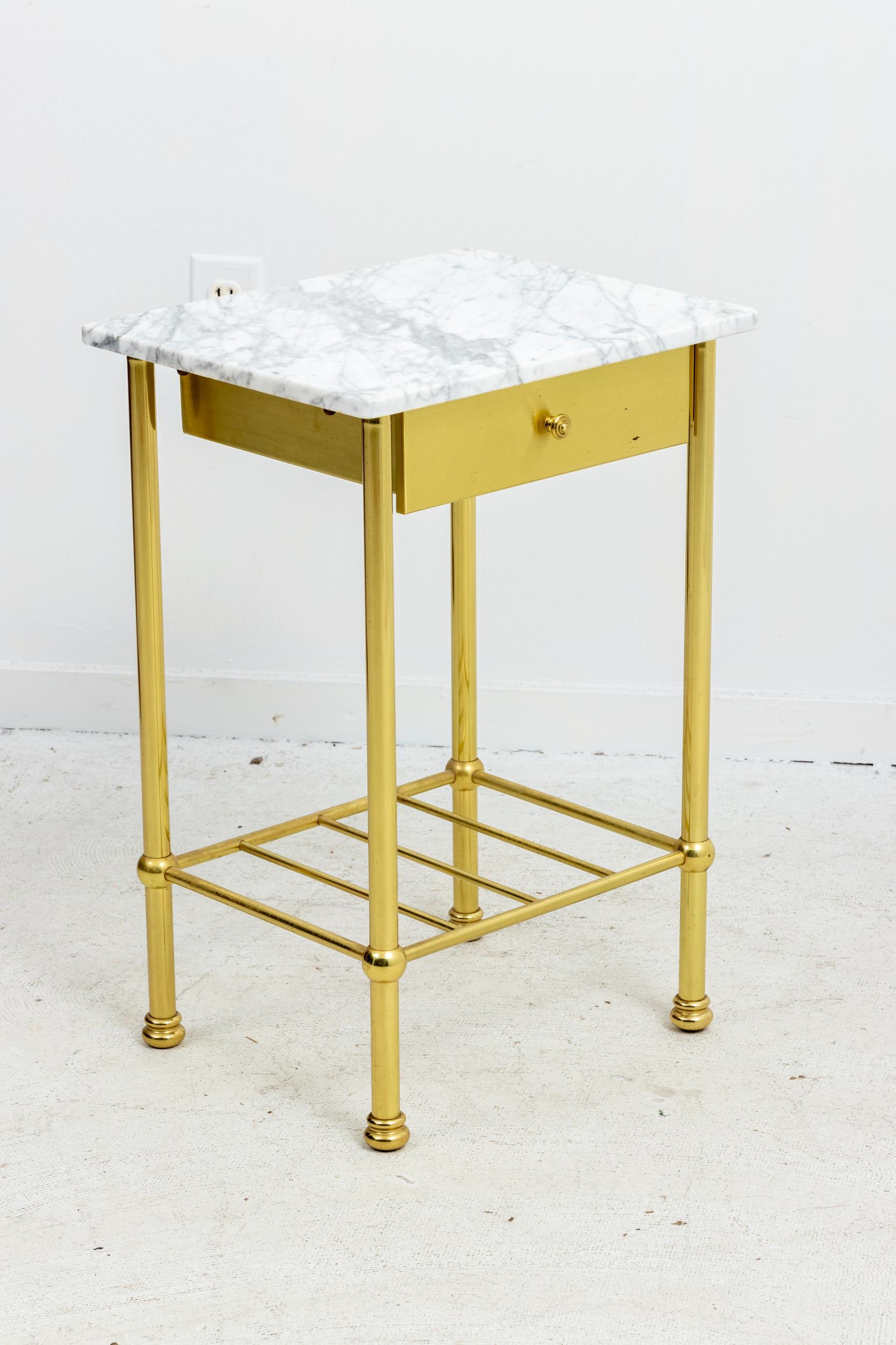20th Century Brass and Marble Side Tables For Sale